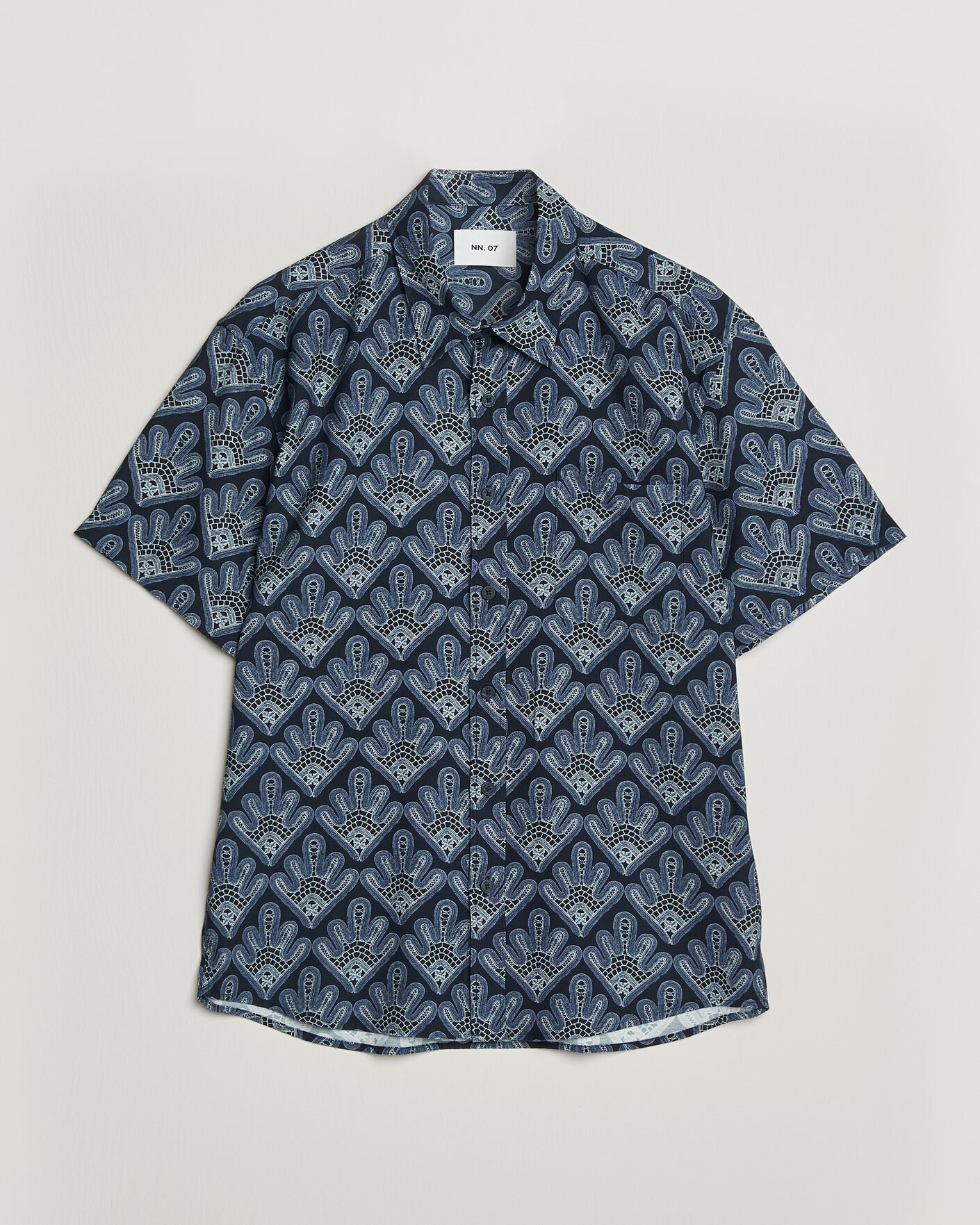 Men |  | NN07 | Deon Printed Short Sleeve Shirt Navy Blue