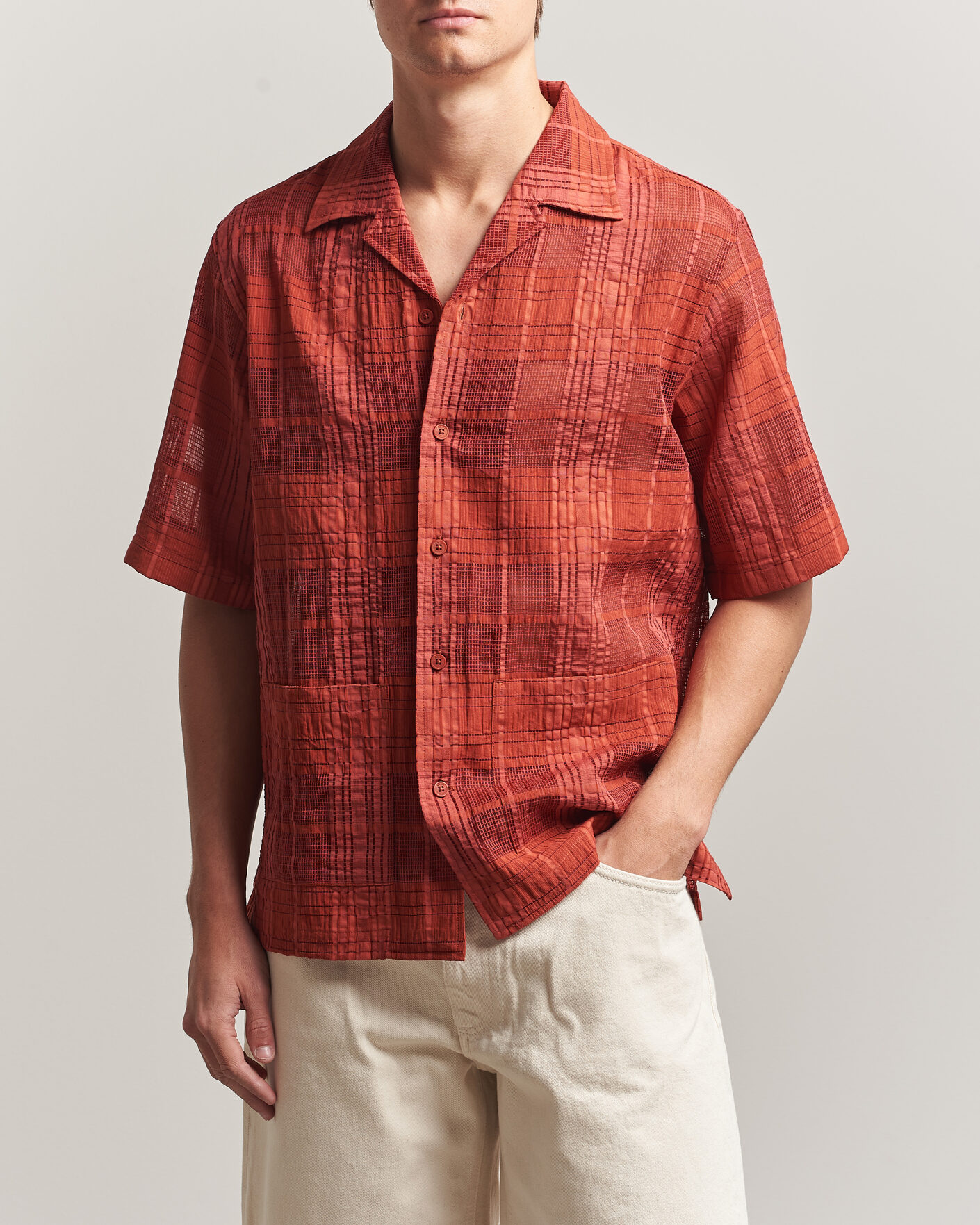 Men | Shirts | NN07 | Ben Short Sleeve Shirt Sienna Heat
