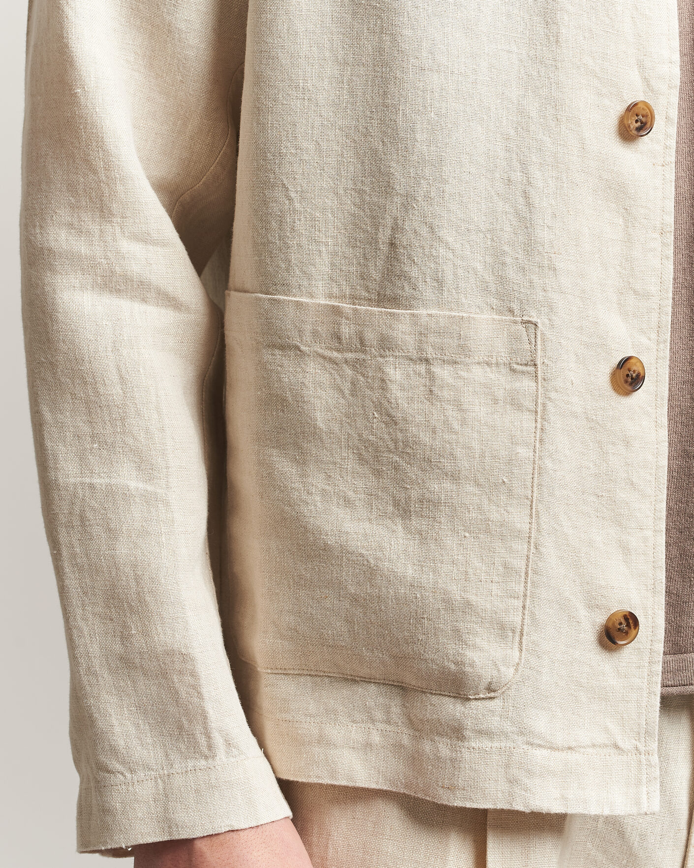 Men | Shirts | NN07 | Morgan Linen Overshirt Oat