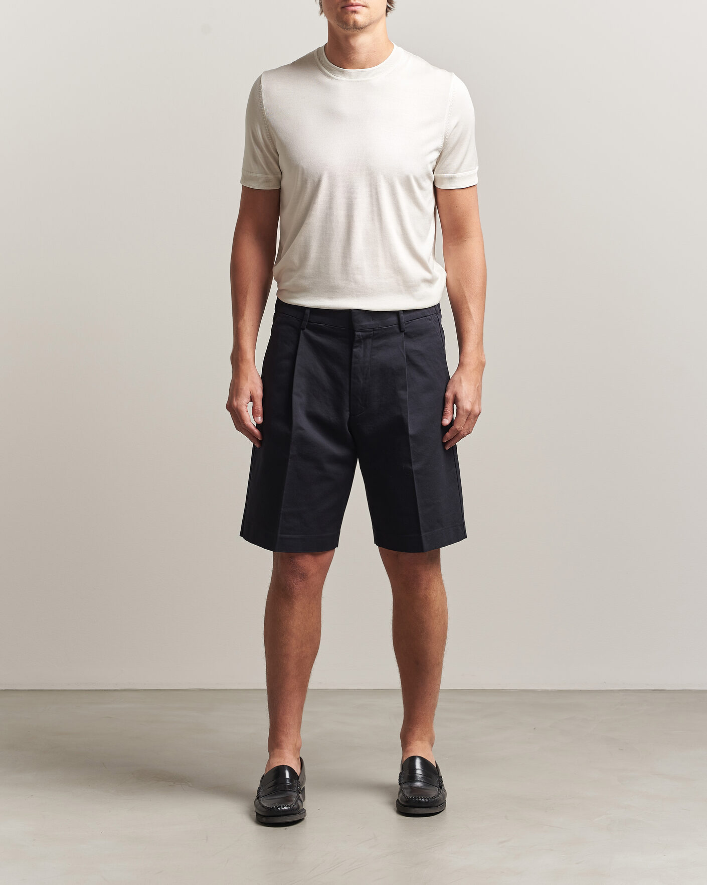Men | Shorts | NN07 | Kay Relaxed Fit Cotton Drawstring Shorts Navy Blue