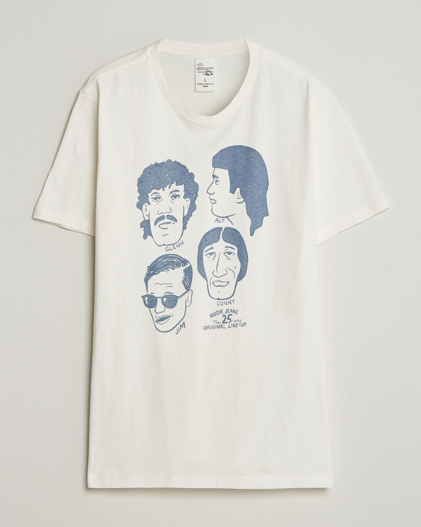 Men | T-Shirts | Nudie Jeans | Roy Fab Four T-Shirt Chalk White
