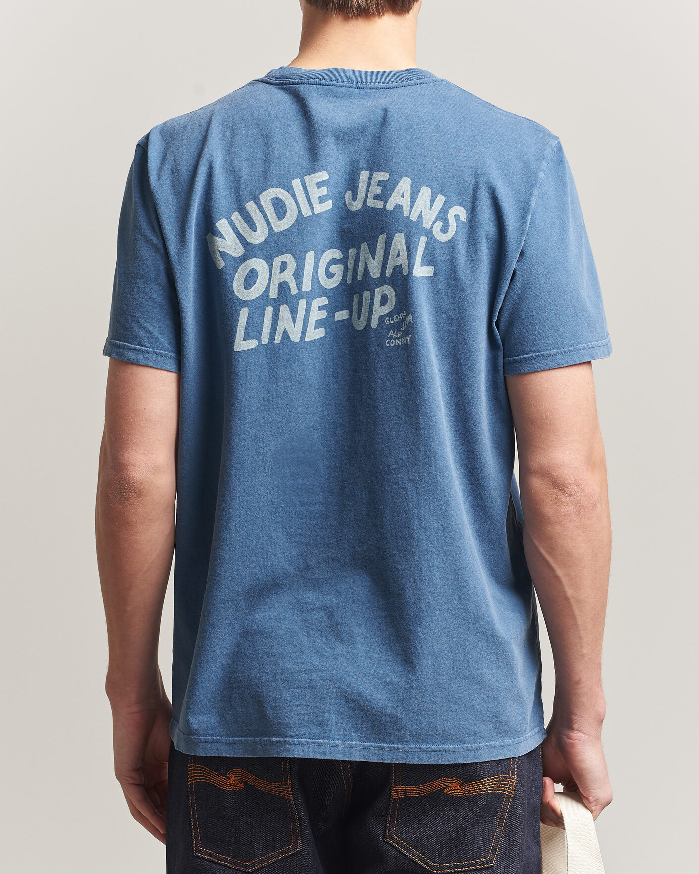 Men | T-Shirts | Nudie Jeans | Roy OG Line-Up T-Shirt French Blue