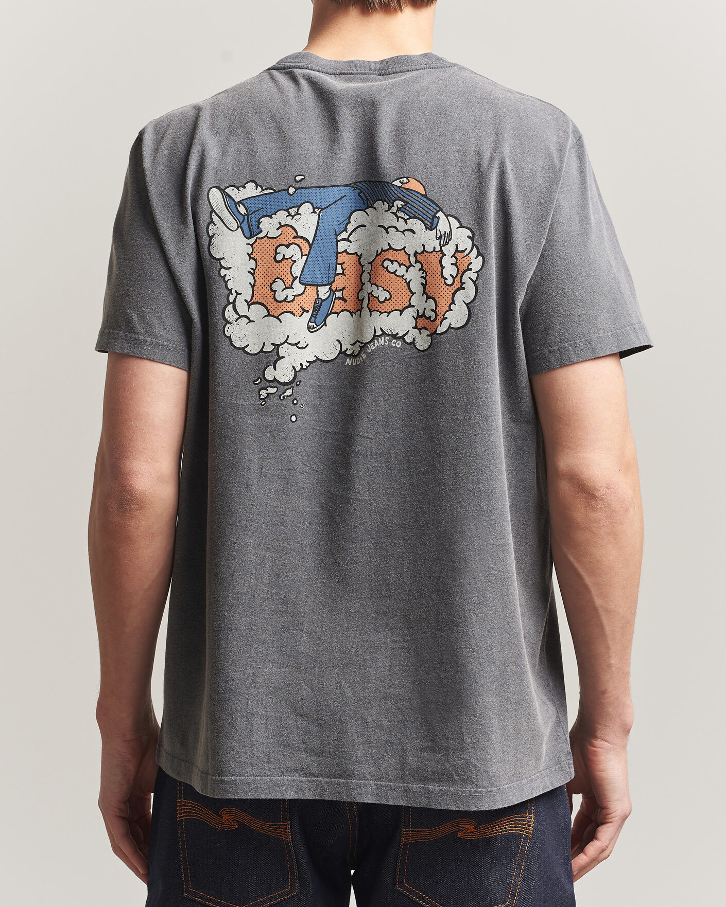 Men | T-Shirts | Nudie Jeans | Roy Easy Cloud T-Shirt Antracite