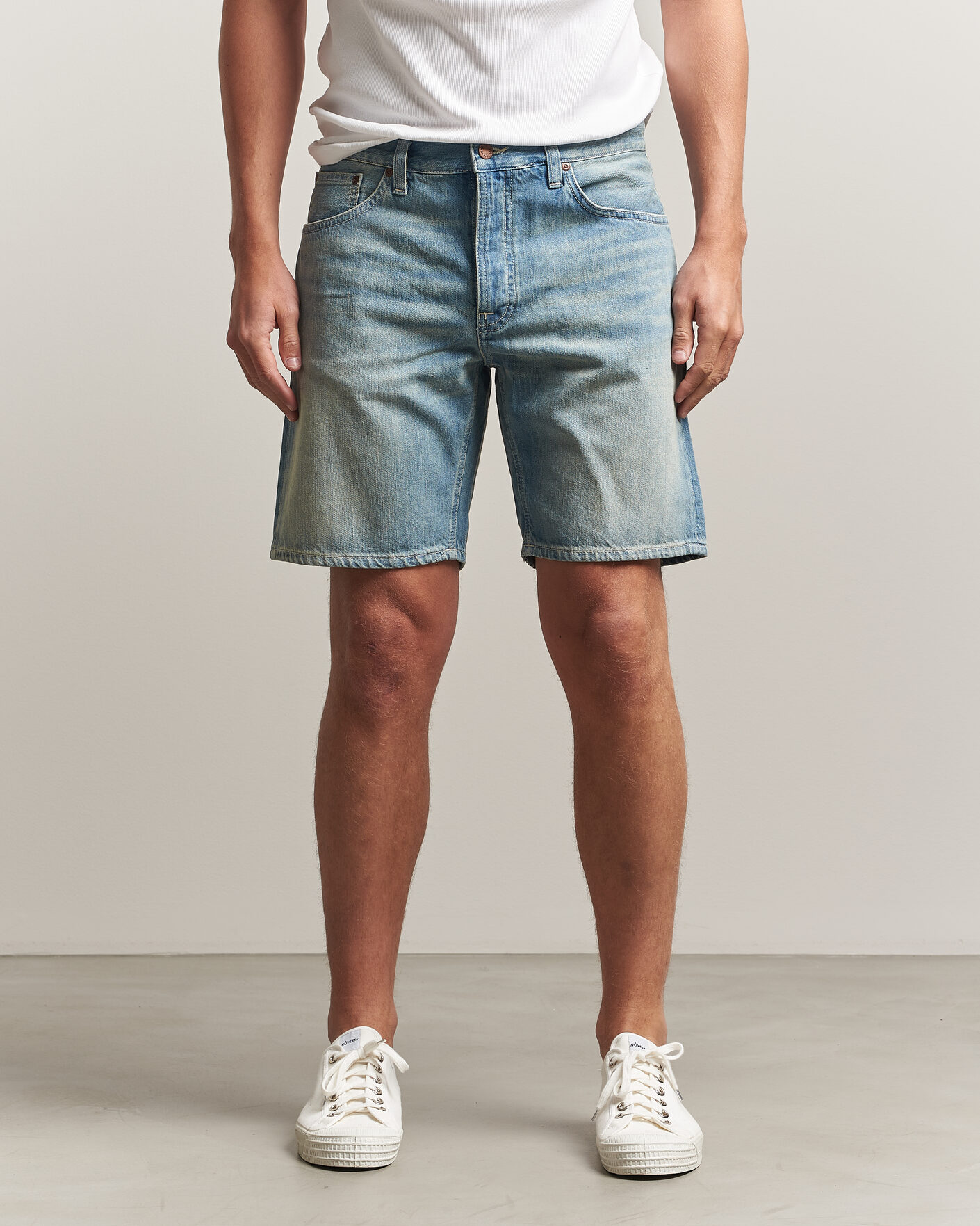Men | Shorts | Nudie Jeans | Seth Denim Shorts Drift Wood Light Blue