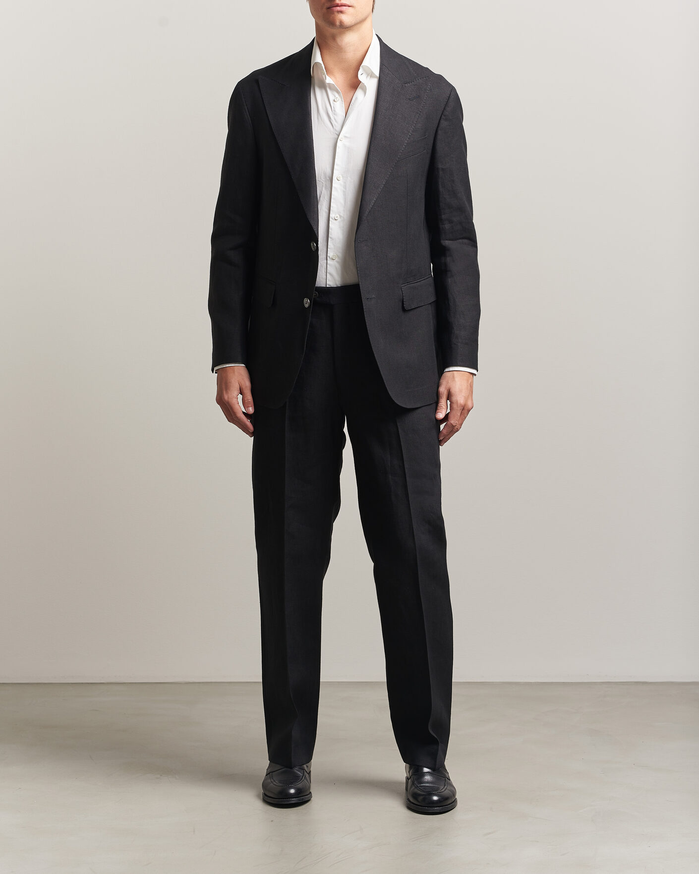 Men | Trousers | Oscar Jacobson | Dell S Linen Trousers Black