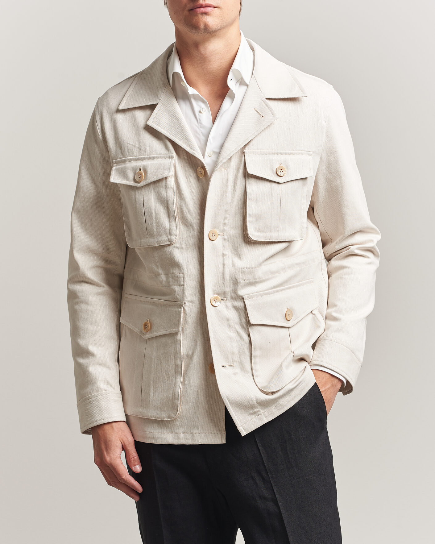 Men | Coats & Jackets | Oscar Jacobson | Sirolo Shirt Jacket Off White