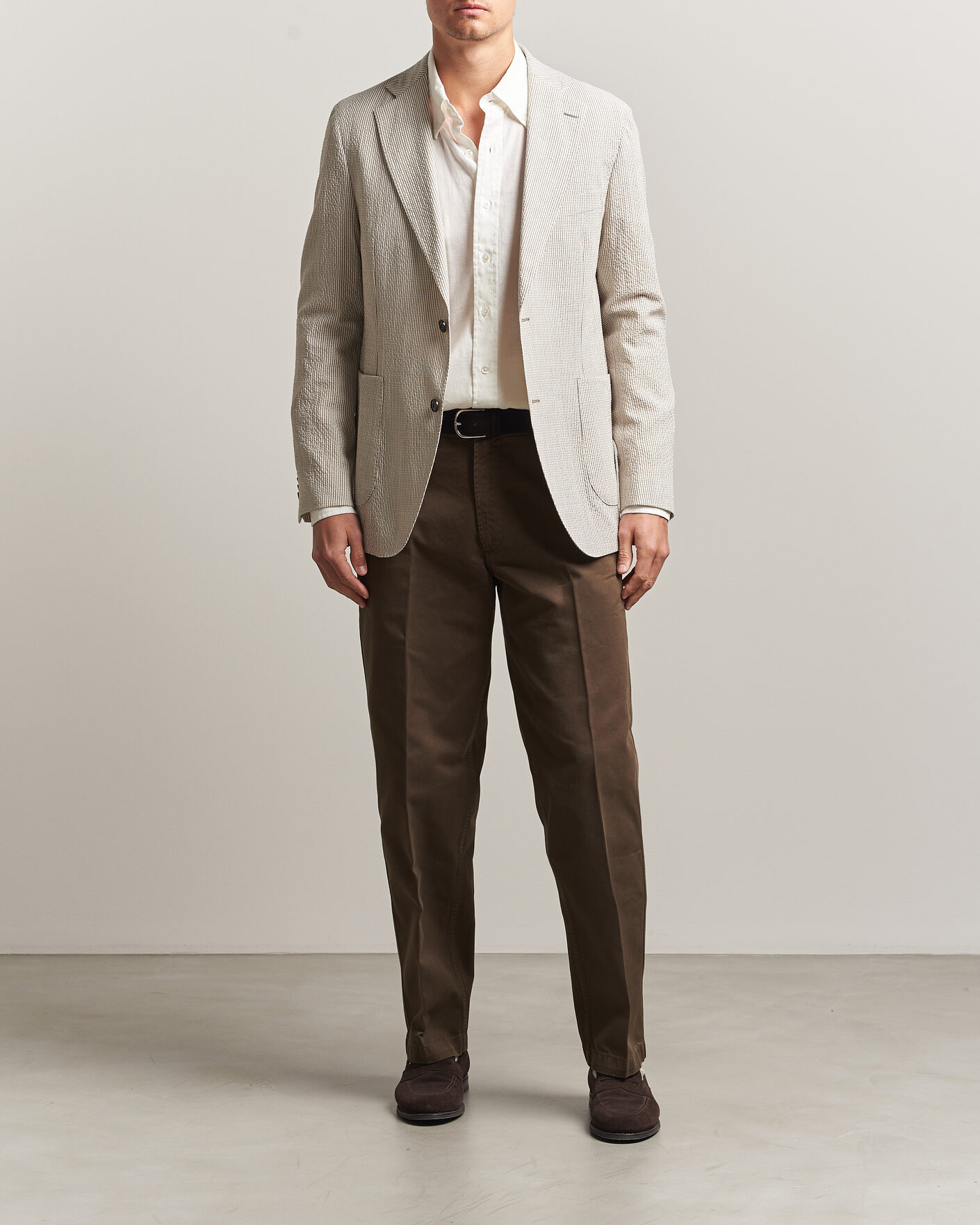 Men | Blazers | Oscar Jacobson | Ferry Patch Soft Blazer Brindle Beige