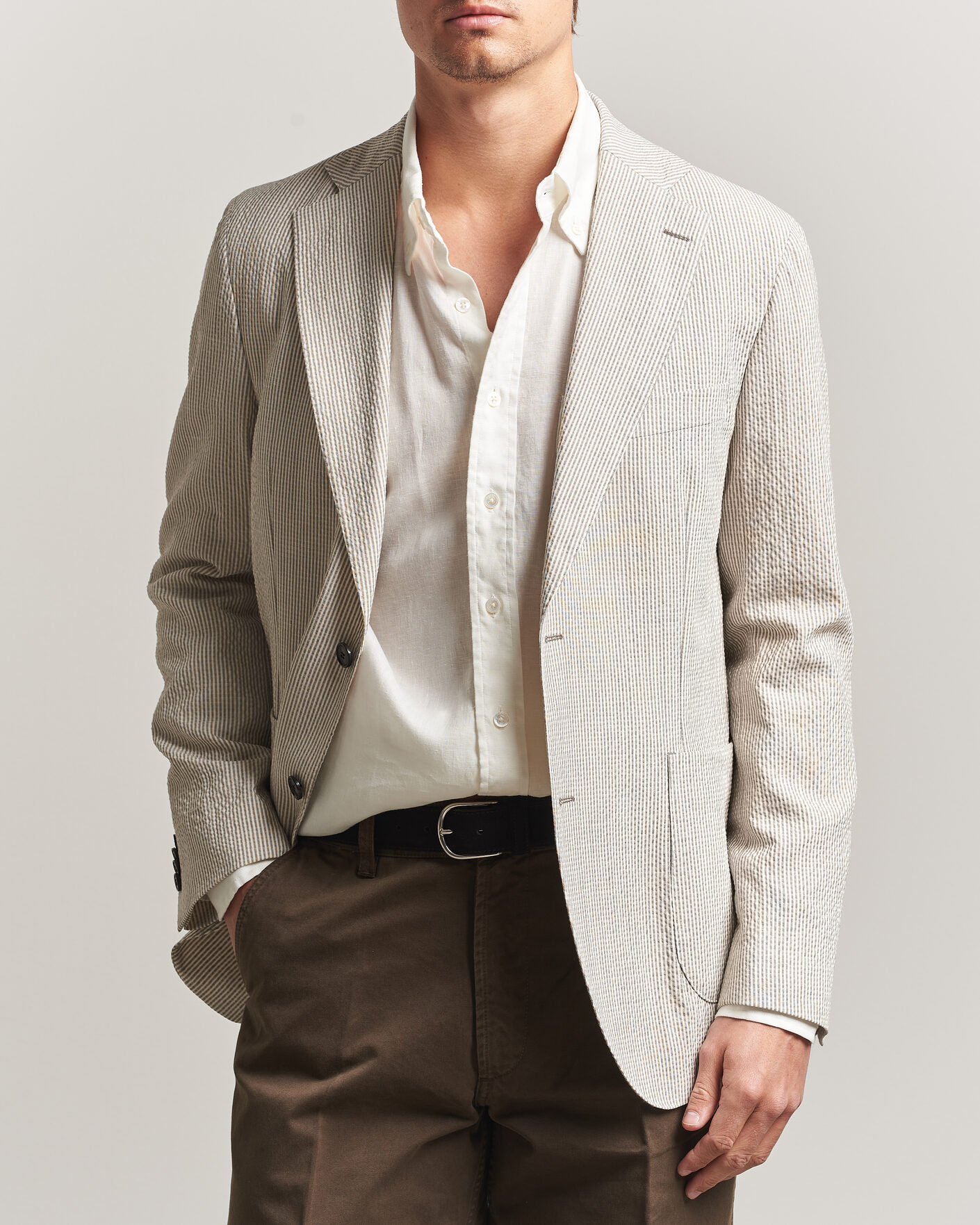 Men | Blazers | Oscar Jacobson | Ferry Patch Soft Blazer Brindle Beige