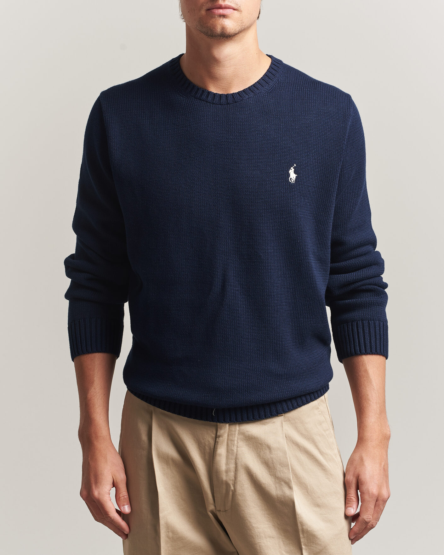 Men | Sweaters & Knitwear | Polo Ralph Lauren | Cotton Crew Neck Sweater Hunter Navy