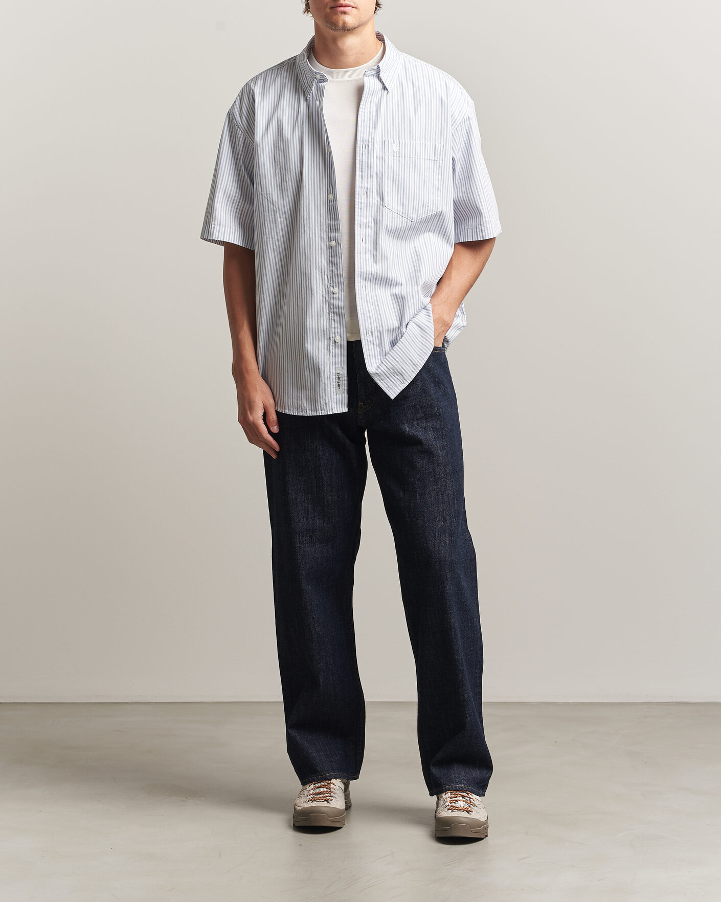 Men | Shirts | Carhartt WIP | Short Sleeve Keene Cotton/Poplin Shirt White