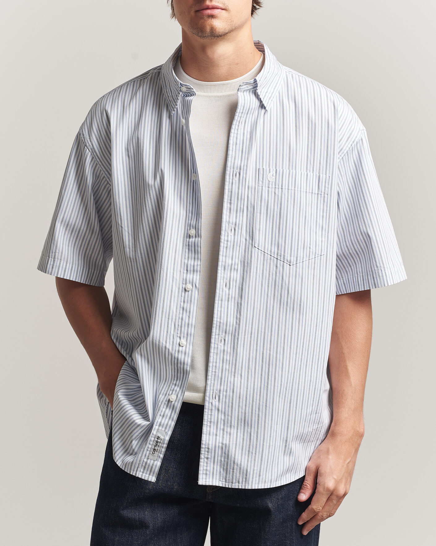 Men | Shirts | Carhartt WIP | Short Sleeve Keene Cotton/Poplin Shirt White