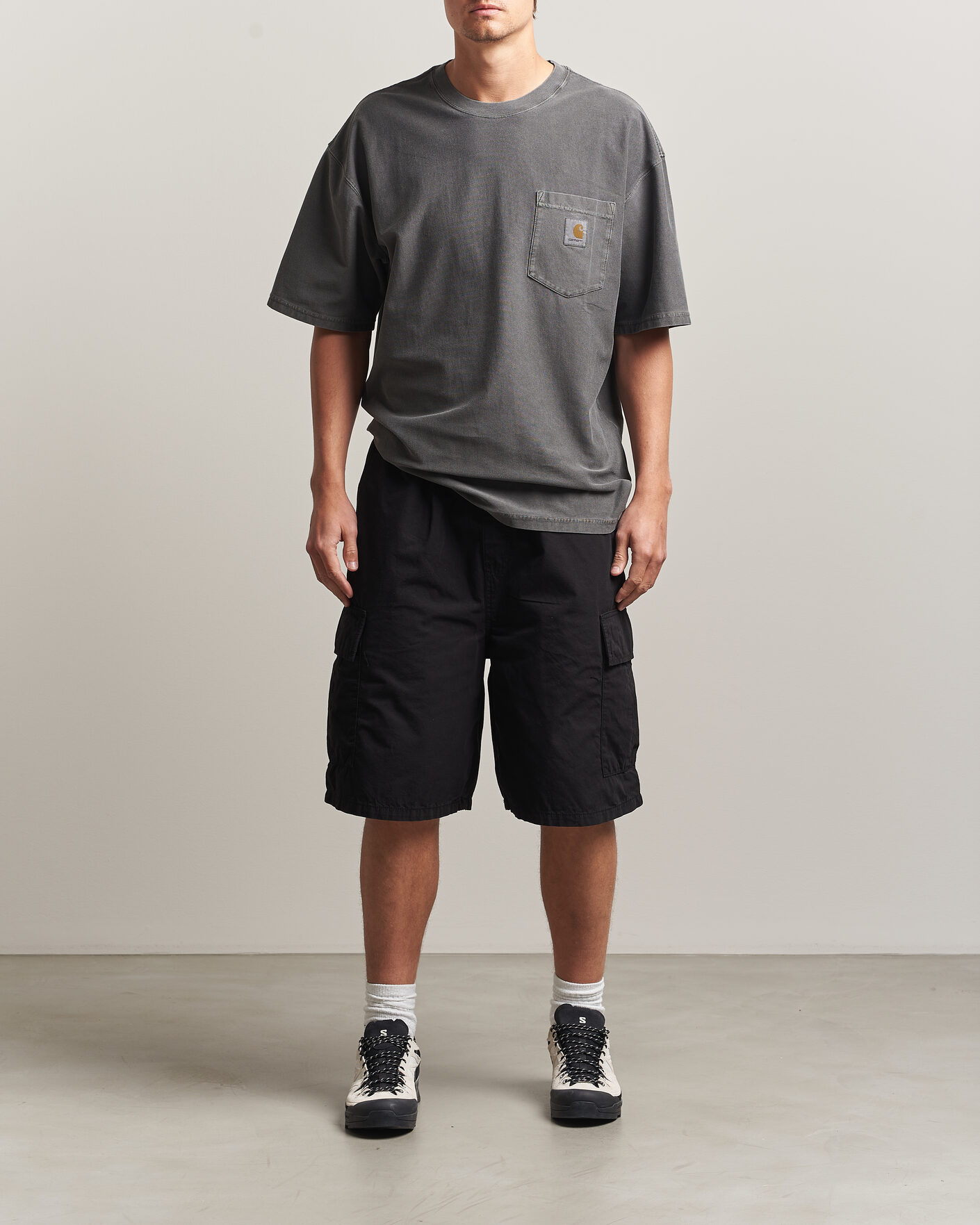 Men | Shorts | Carhartt WIP | Mandler Cargo Cotton Poplin Shorts Black