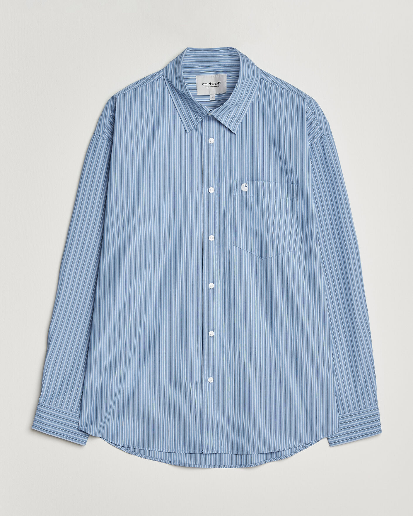 Men | Shirts | Carhartt WIP | Keen Striped Cotton Poplin Shirt Curacao