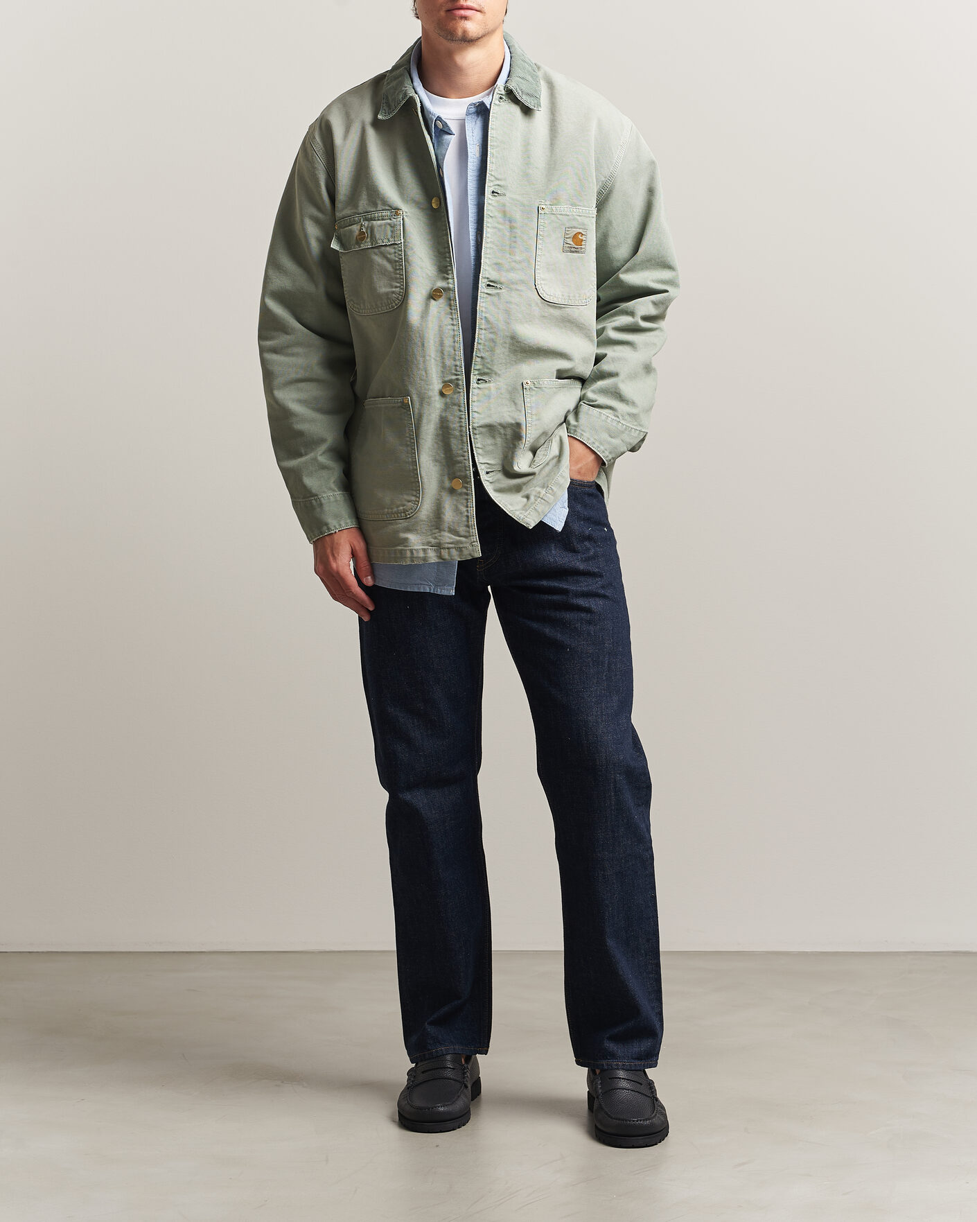 Men | Coats & Jackets | Carhartt WIP | OG Dearborn Canvas Chore Coat Shady Green
