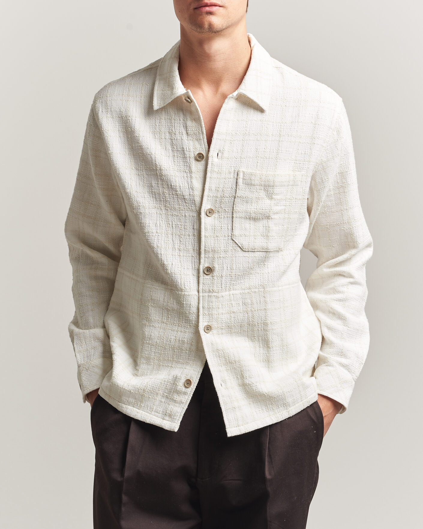 Men | Shirts | Samsøe Samsøe | Damon Checked Overshirt Silver Birch