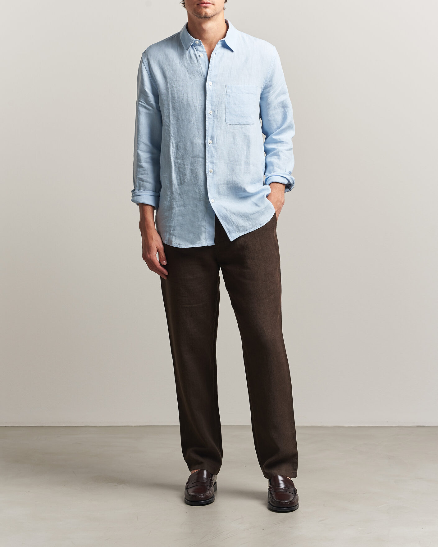Men | Trousers | Samsøe Samsøe | Jabari Linen Drawstring Trousers Turkish Coffee