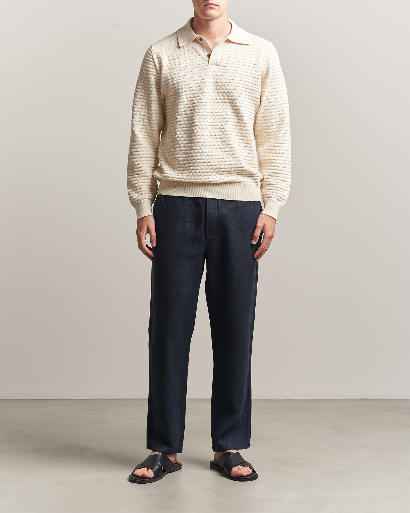 Samsøe Samsøe Jabari Linen Drawstring Trousers Salute Navy at