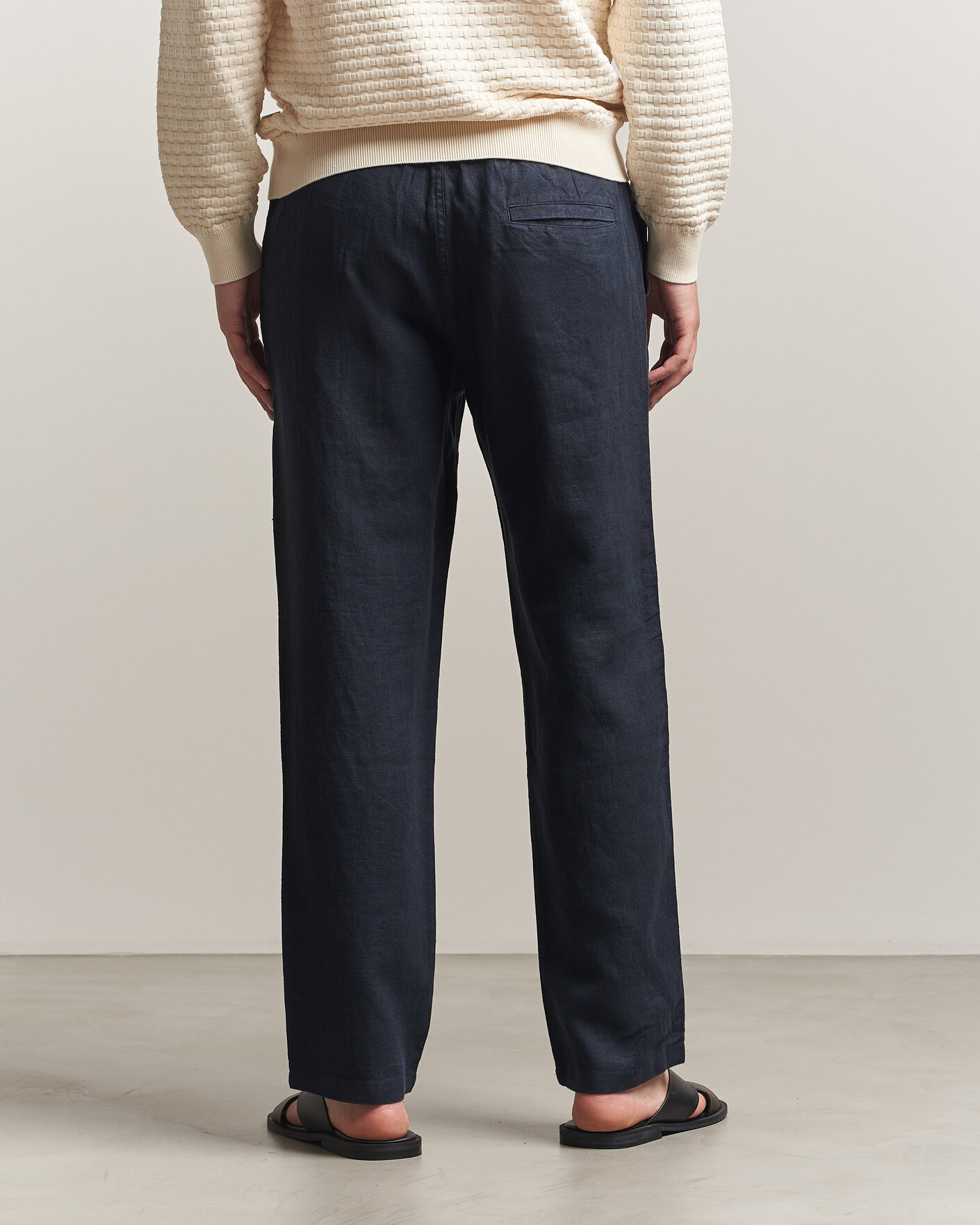 Men | Trousers | Samsøe Samsøe | Jabari Linen Drawstring Trousers Salute Navy