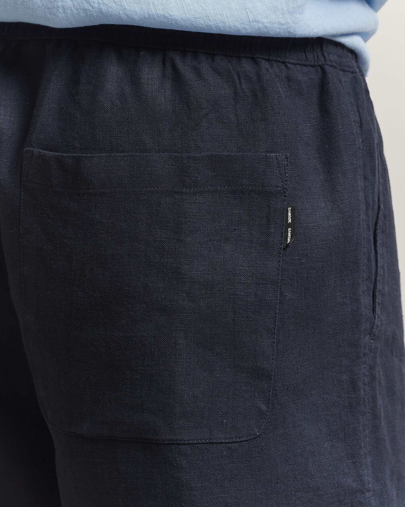 Men | Shorts | Samsøe Samsøe | Jabari Linen Drawstring Shorts Salute Navy