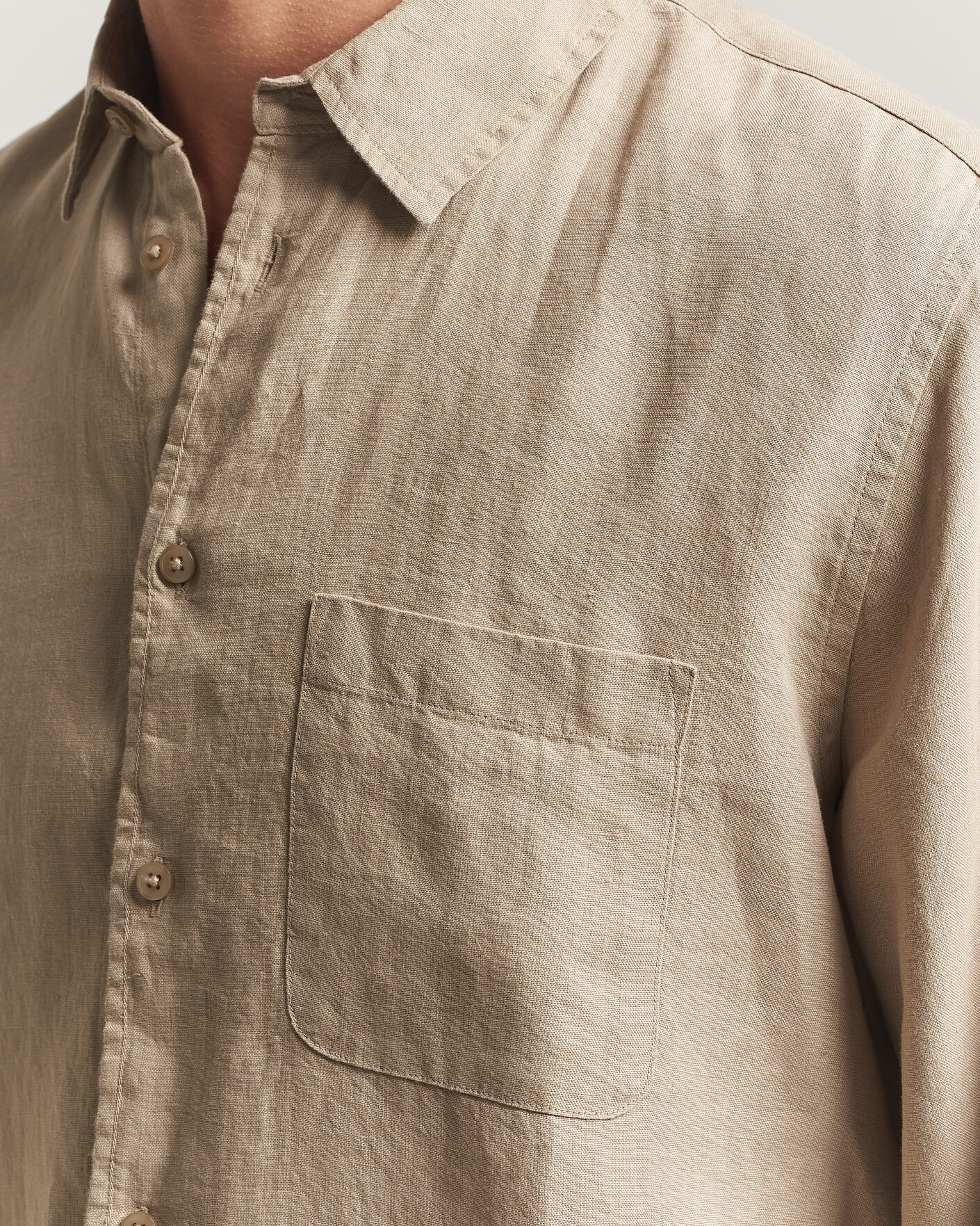Men | Shirts | Samsøe Samsøe | Liam Linen Shirt Aluminum