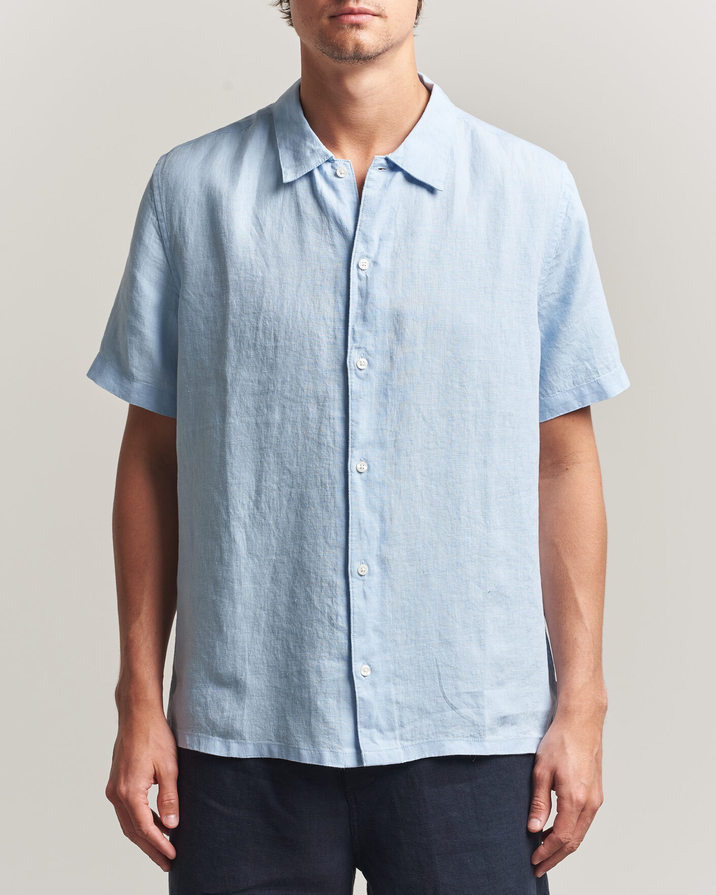 Men | Shirts | Samsøe Samsøe | Avan Linen Short Sleeve Shirt Windsurfer
