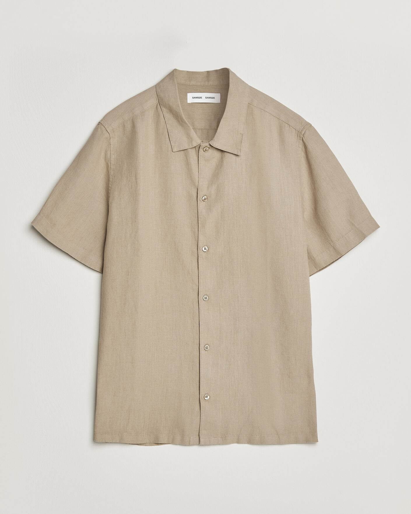 Men | Shirts | Samsøe Samsøe | Avan Linen Short Sleeve Shirt Aluminum