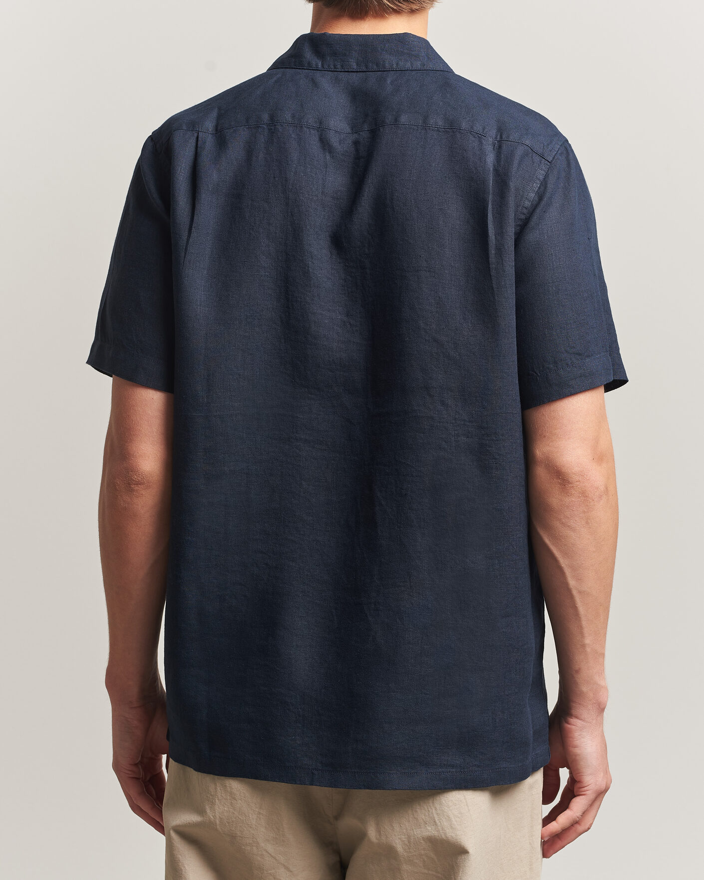 Men | Shirts | Samsøe Samsøe | Avan Linen Short Sleeve Shirt Salute Navy