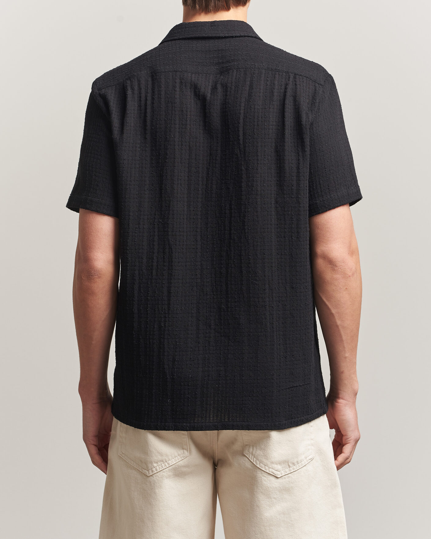 Men | Shirts | Samsøe Samsøe | Avan Structured Short Sleeve Shirt Black