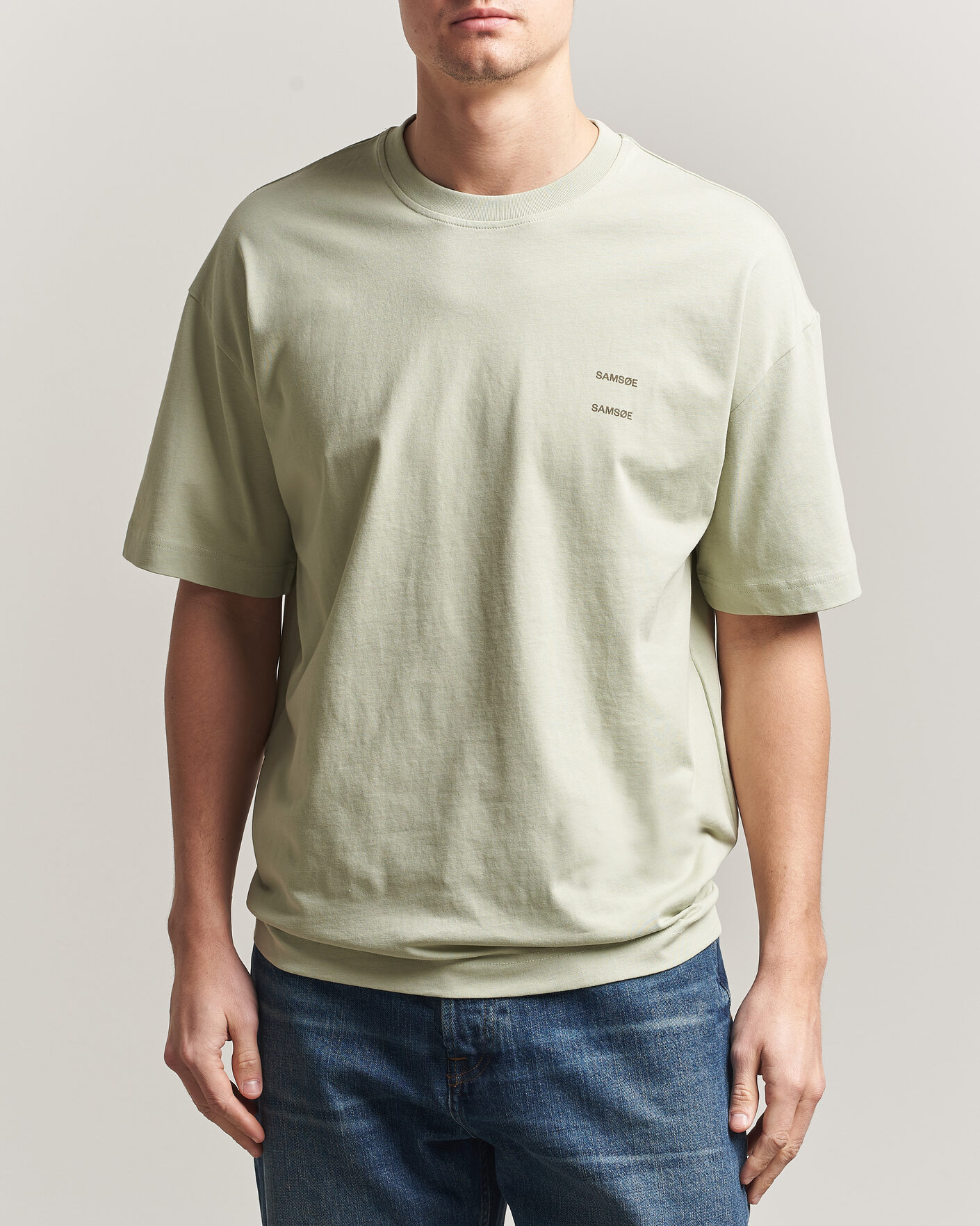 Men | T-Shirts | Samsøe Samsøe | Joel Organic Cotton T-Shirt Desert Sage