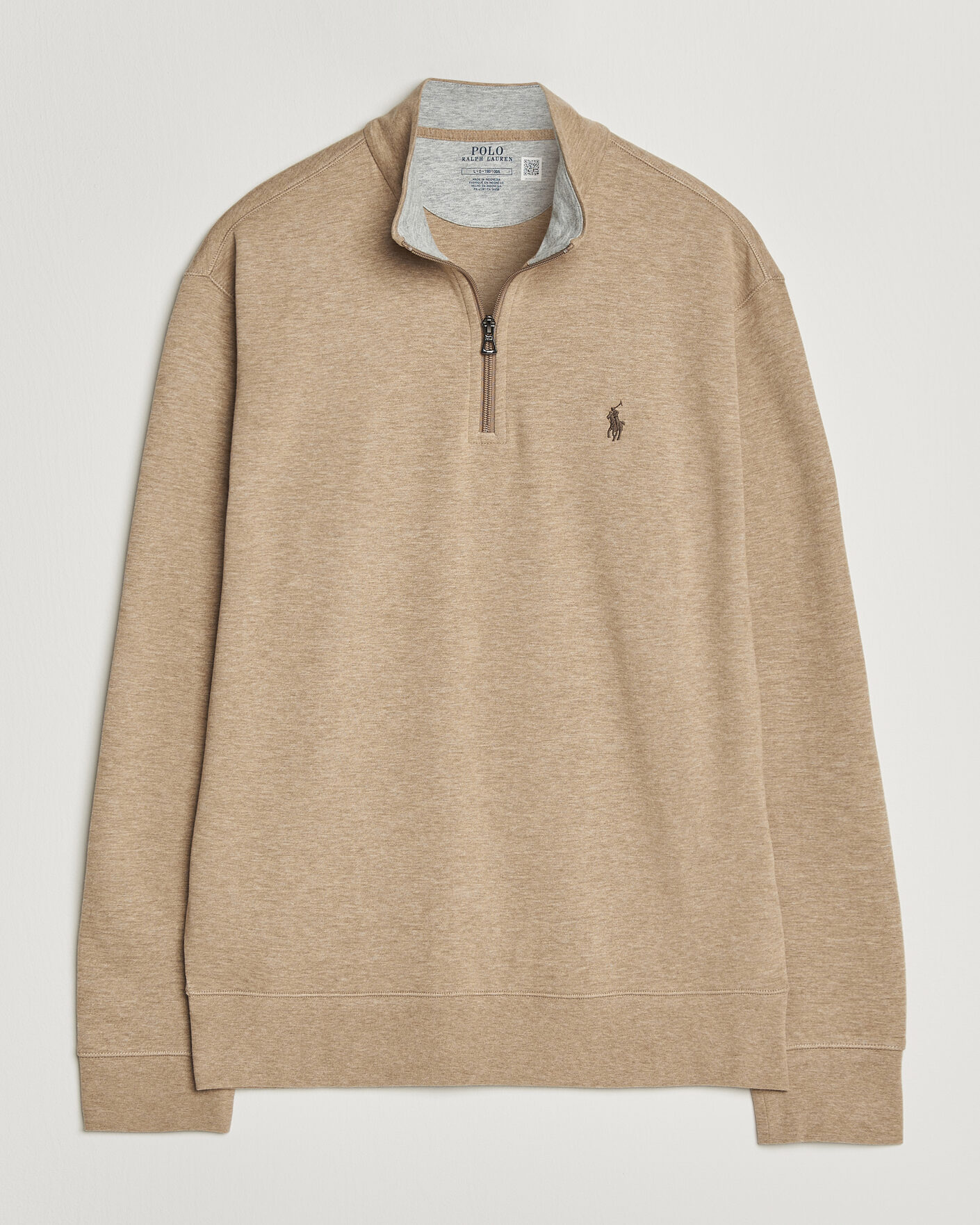 Polo Ralph Lauren Double Knit Half Zip Warm Brown at CareOfCarl.com