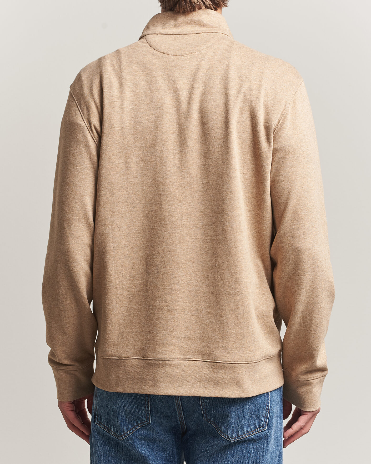 Men | Sweaters & Knitwear | Polo Ralph Lauren | Double Knit Half Zip Warm Brown