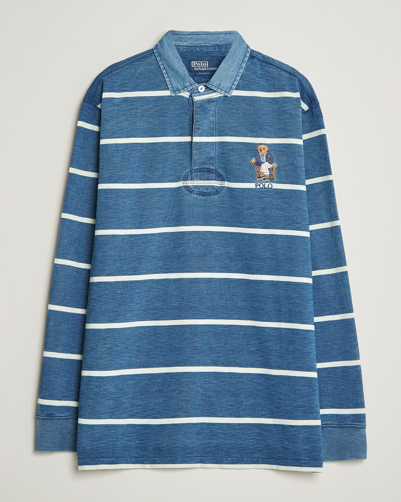 Men | Sweaters & Knitwear | Polo Ralph Lauren | Striped Indigo Rugby Newport Bear