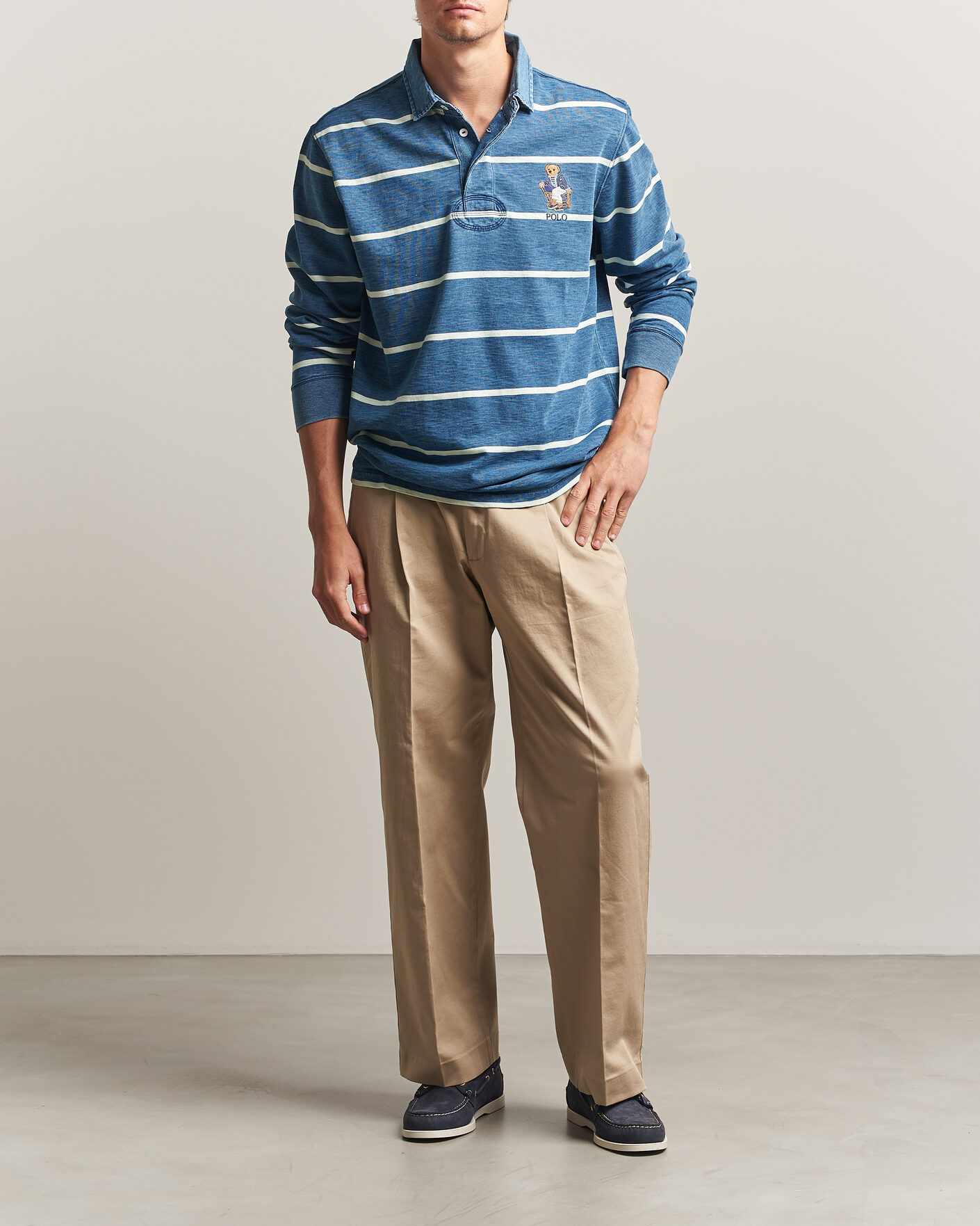 Men | Sweaters & Knitwear | Polo Ralph Lauren | Striped Indigo Rugby Newport Bear