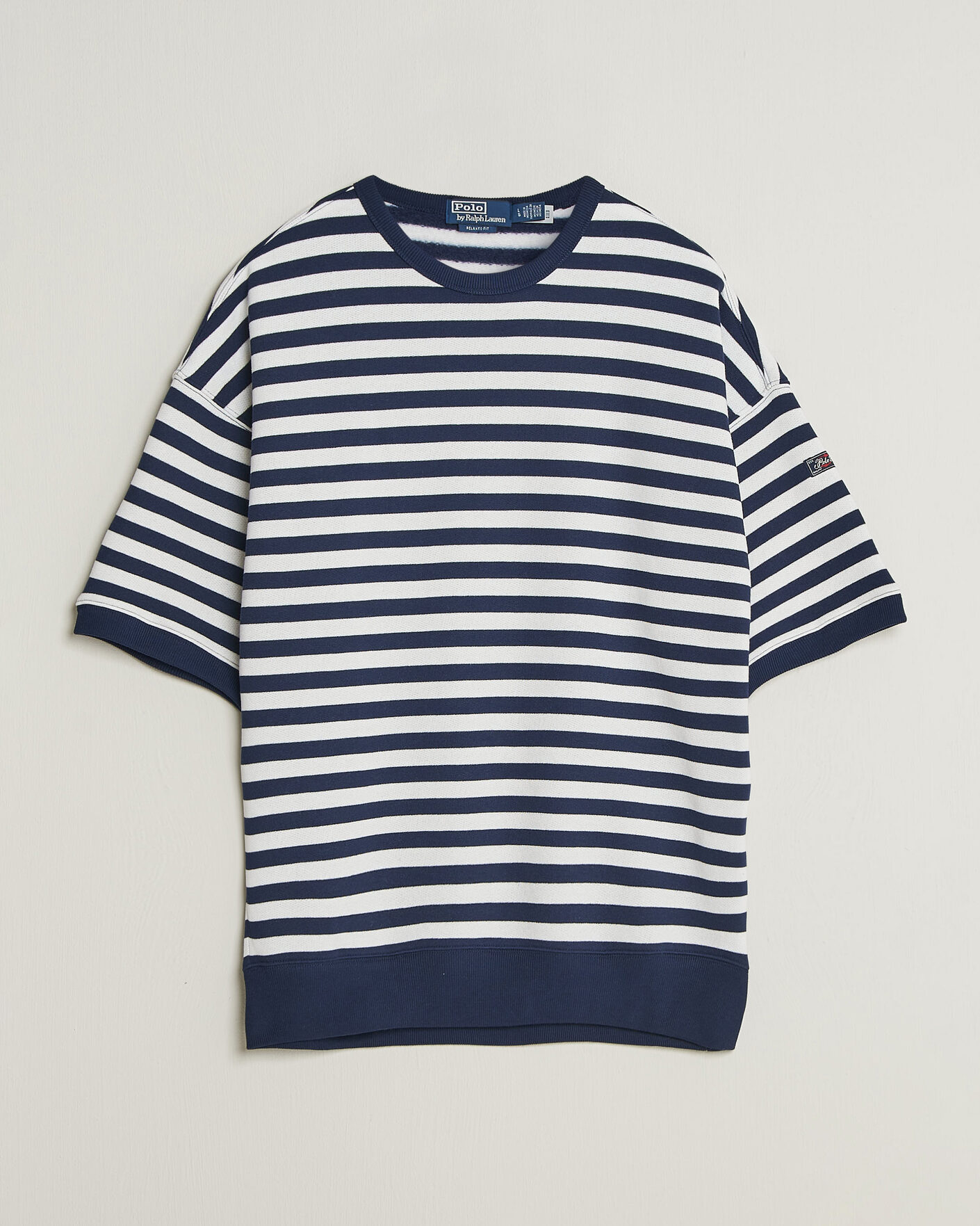 Men | T-Shirts | Polo Ralph Lauren | Striped Short Sleeve Sweater Newport Navy/White