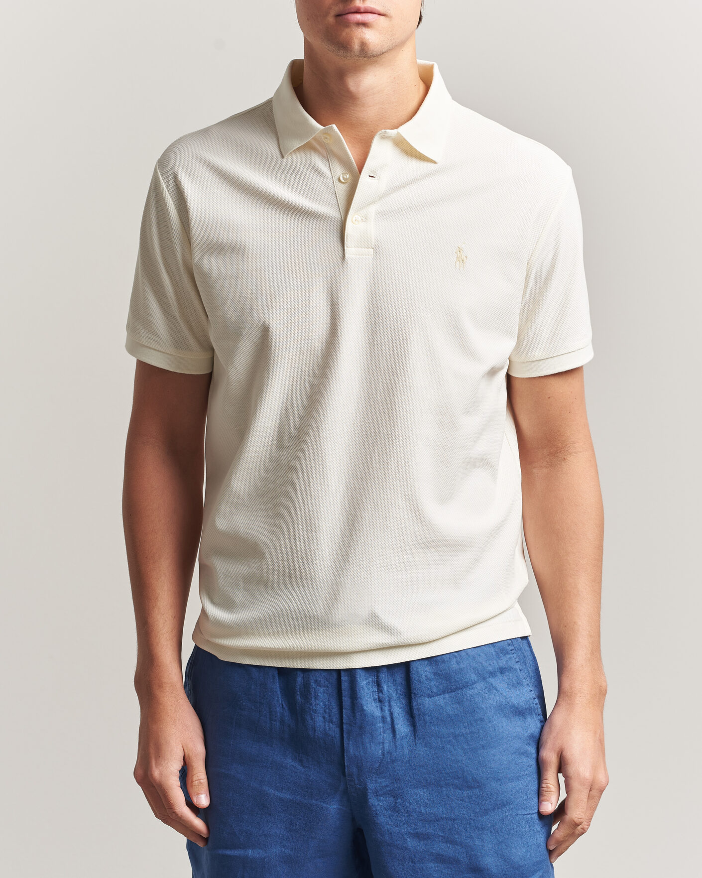 Men | Polo Shirts | Polo Ralph Lauren | Honeycomb Texture Polo Pale Cream