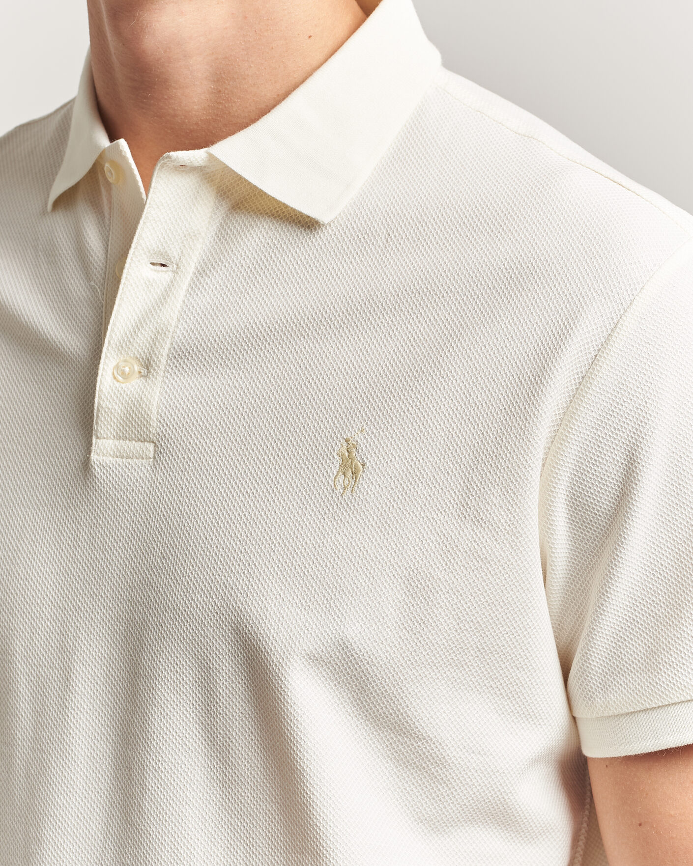 Men | Polo Shirts | Polo Ralph Lauren | Honeycomb Texture Polo Pale Cream