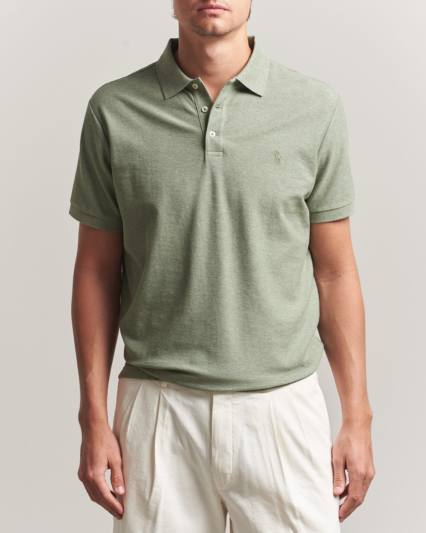 Polo Ralph Lauren Honeycomb Texture Polo Greenery Heather at
