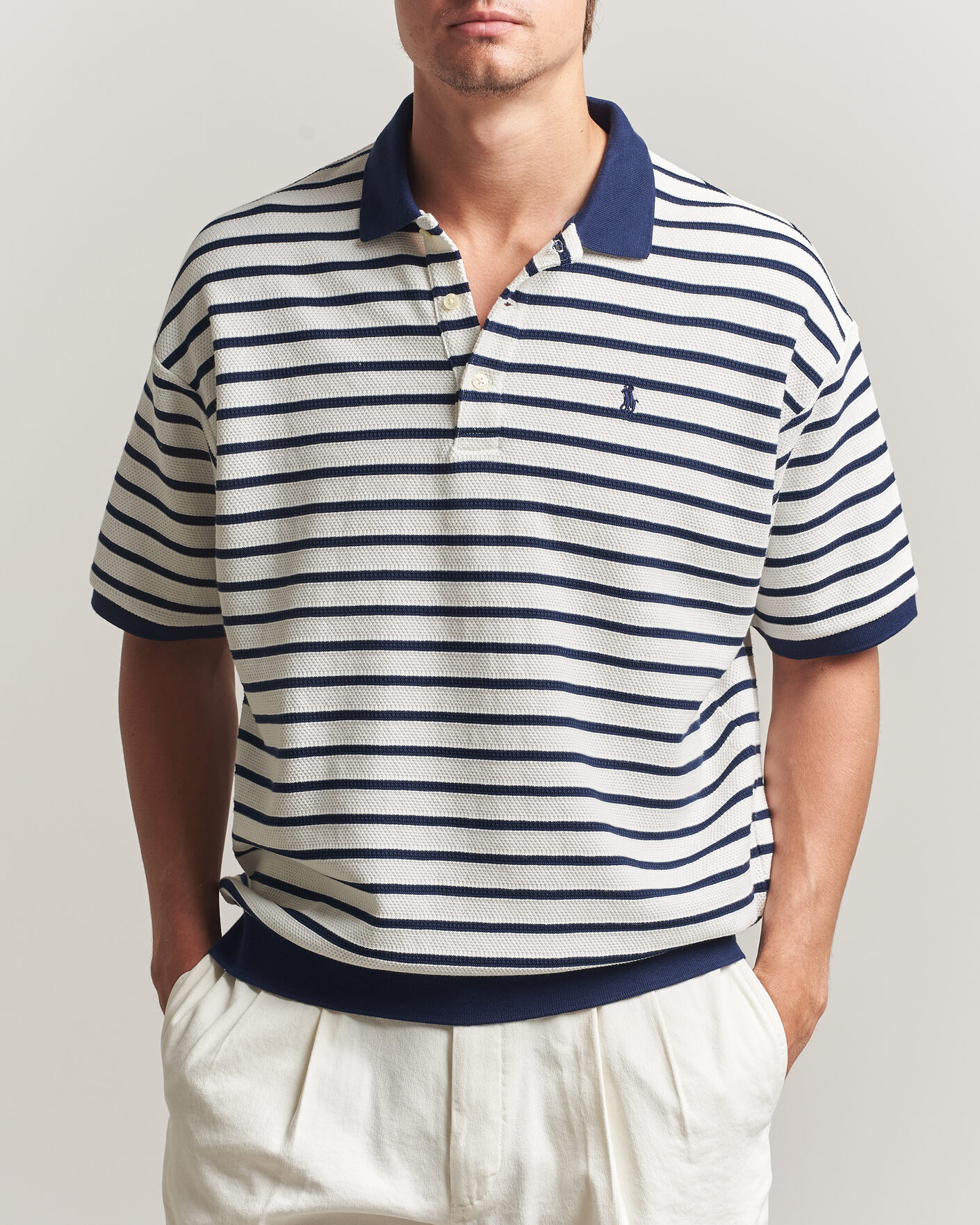 Men | Polo Shirts | Polo Ralph Lauren | Jacquard Interlock Striped Polo Nevis/Newport Navy
