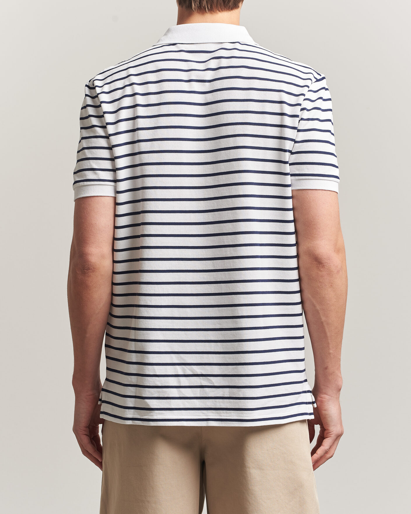 Men | Polo Shirts | Polo Ralph Lauren | Newport Bear Striped Custom Slim Polo White/Navy