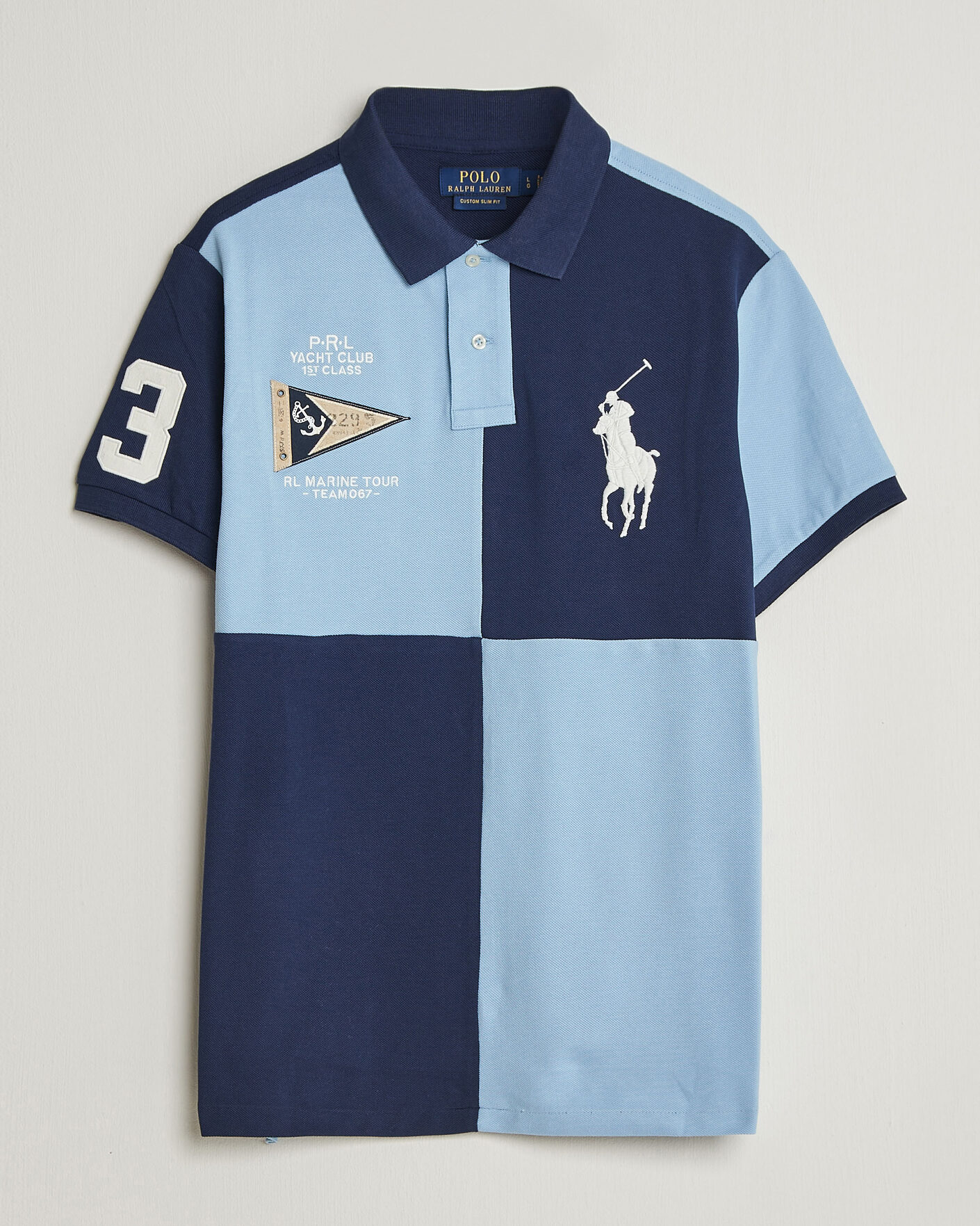 Polo Ralph Lauren Custom Slim Rugby Block Polo NPT Navy/Powder