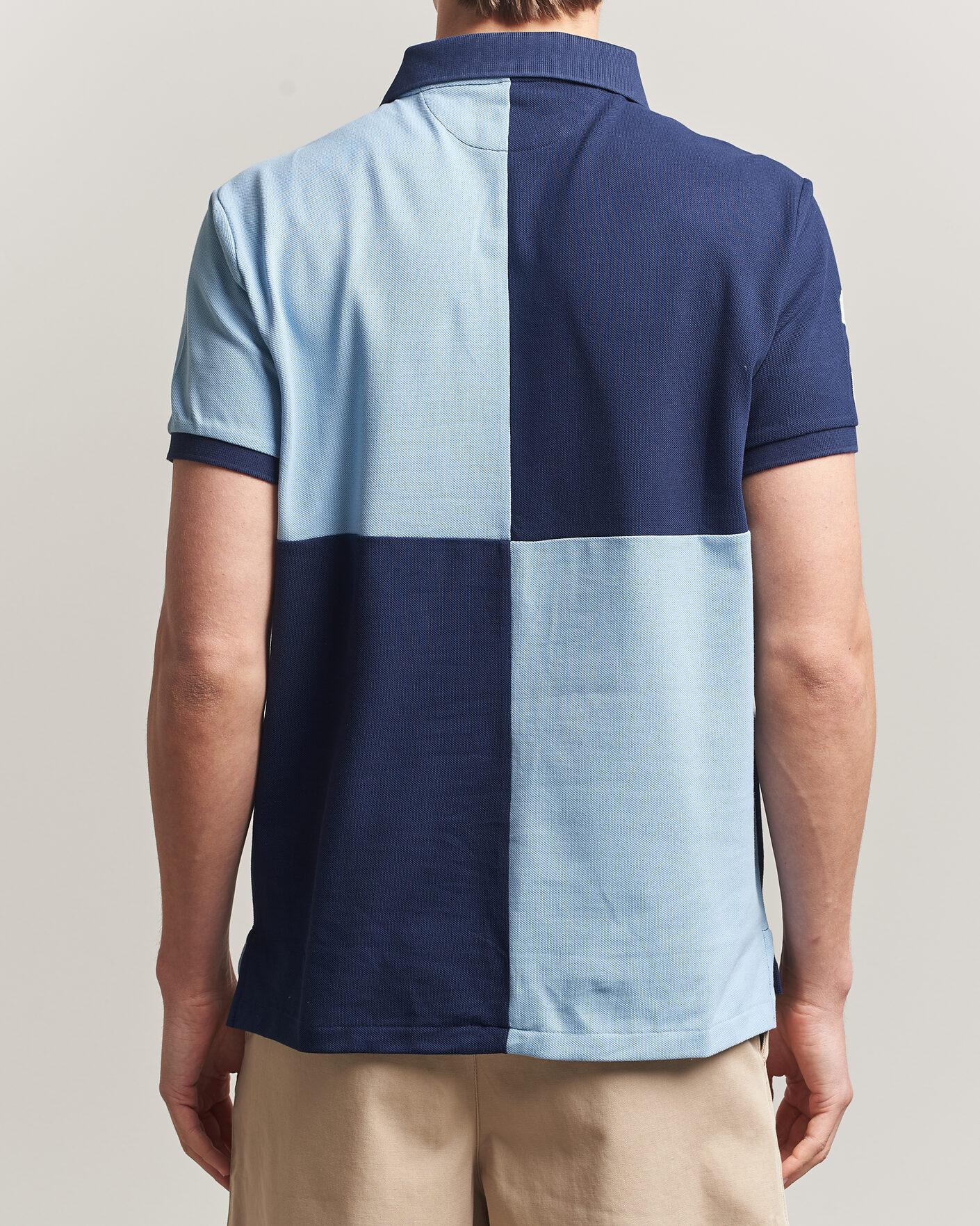 Men | Polo Shirts | Polo Ralph Lauren | Custom Slim Rugby Block Polo NPT Navy/Powder Blue