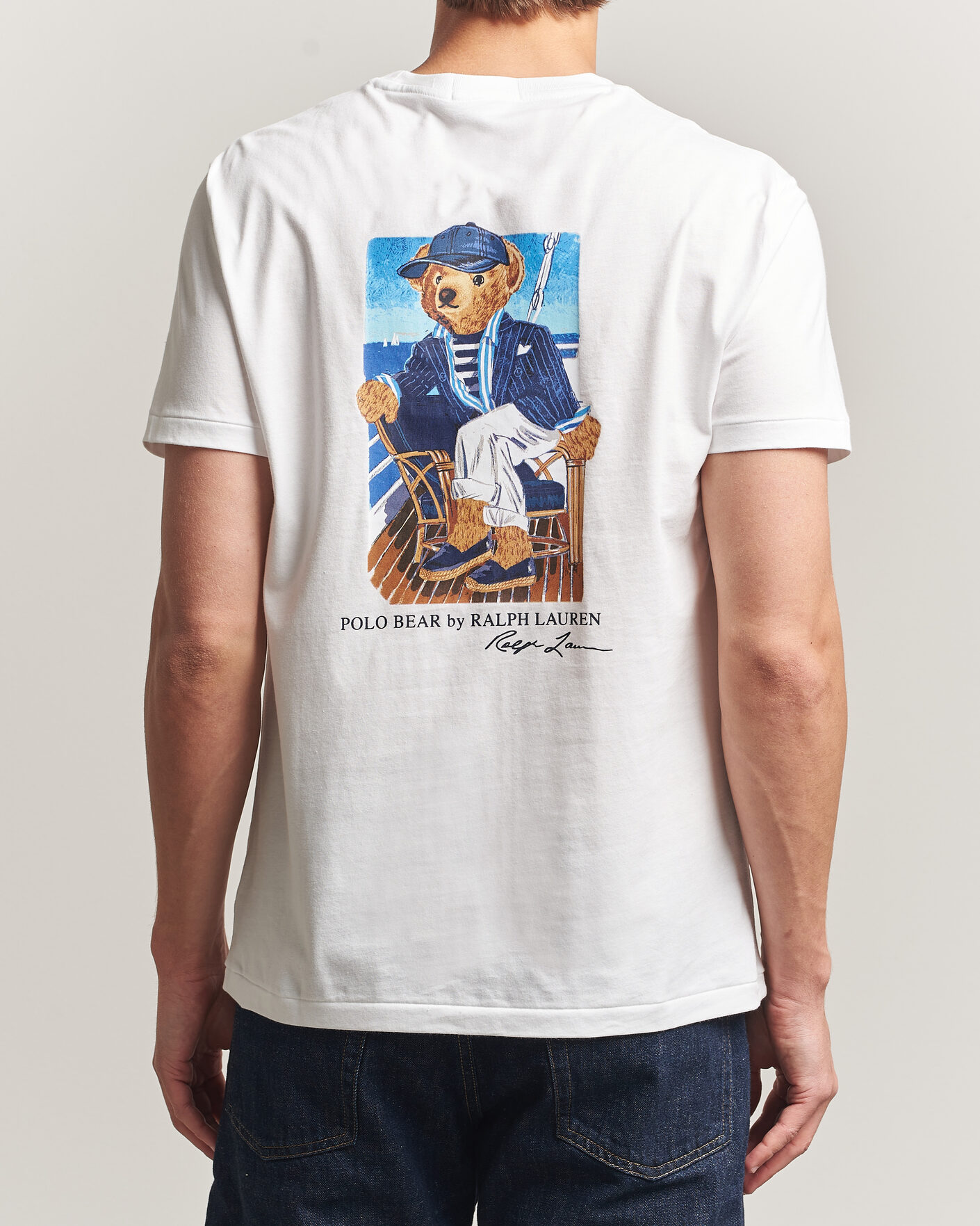 Men | T-Shirts | Polo Ralph Lauren | Backprint Pocket Tee Newport Bear/White