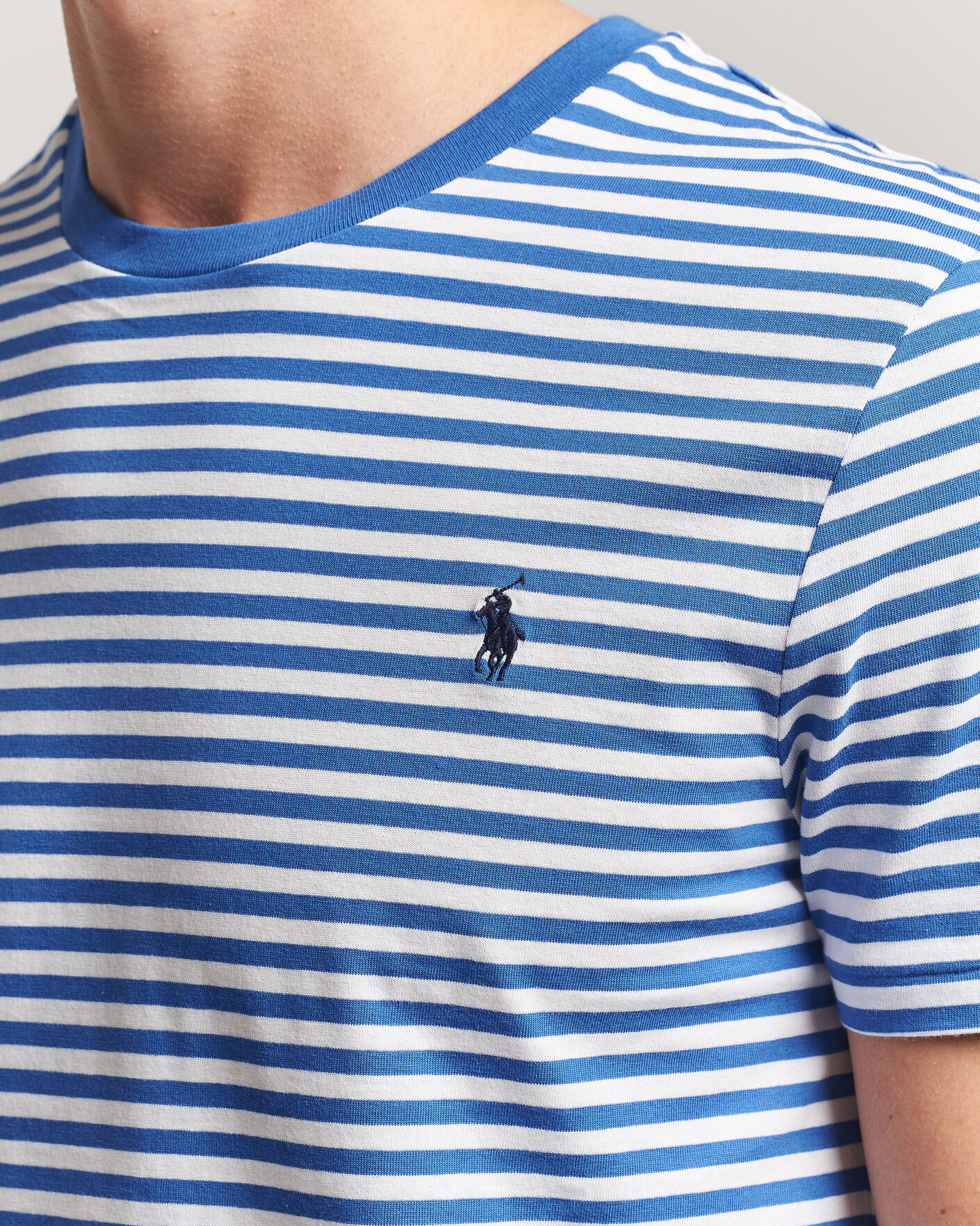Polo Ralph Lauren Crew Neck Striped T-shirt New Iris Blue/White at