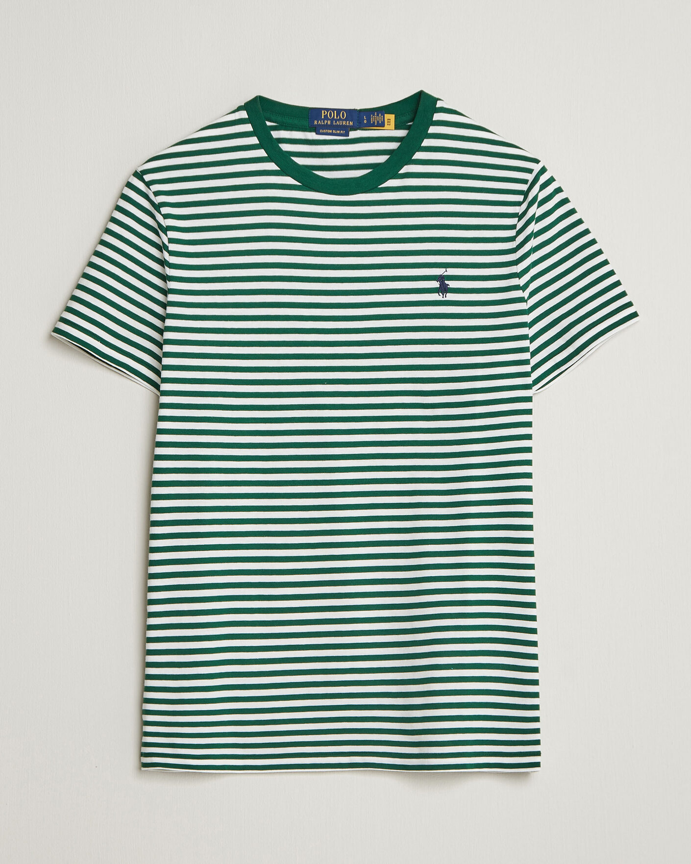 Men | T-Shirts | Polo Ralph Lauren | Crew Neck Striped T-shirt New Forest/White