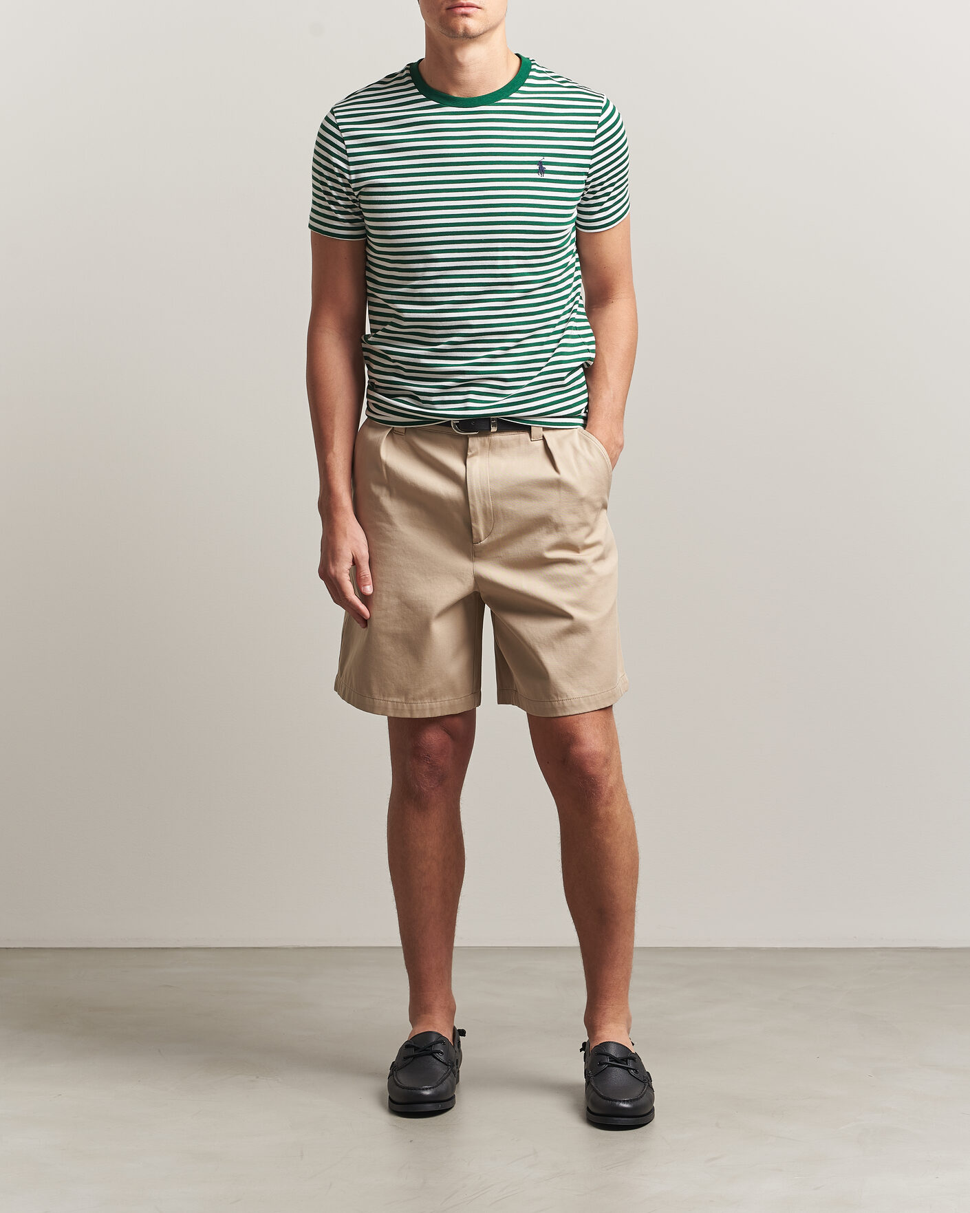 Men | T-Shirts | Polo Ralph Lauren | Crew Neck Striped T-shirt New Forest/White