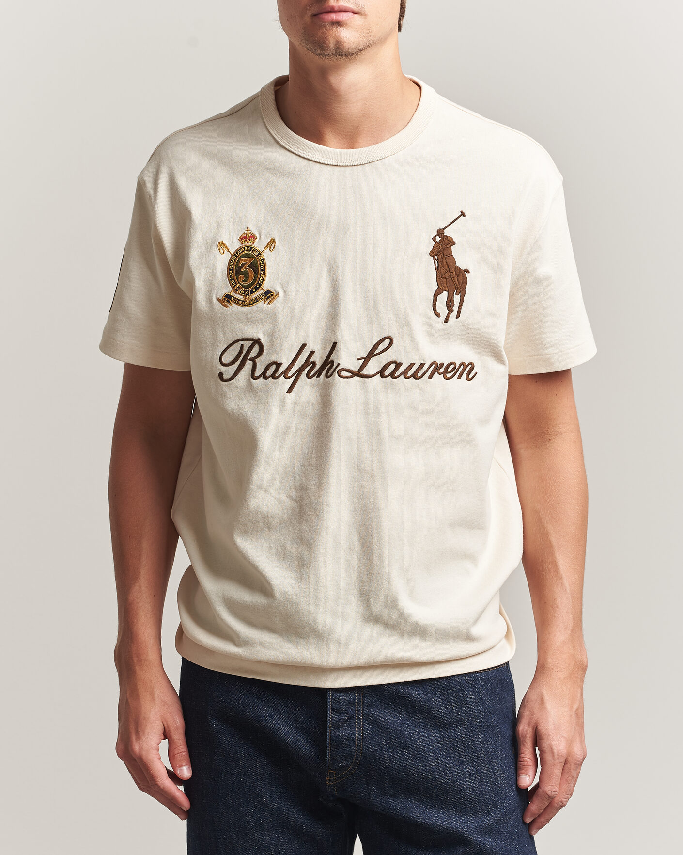 Men | T-Shirts | Polo Ralph Lauren | Classic Fit Team T-shirt Guide Cream