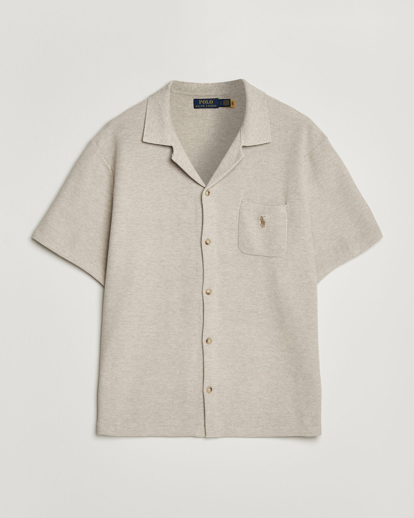 Polo Ralph Lauren Textured Camp Collar Cardigan Light Walnut Brown
