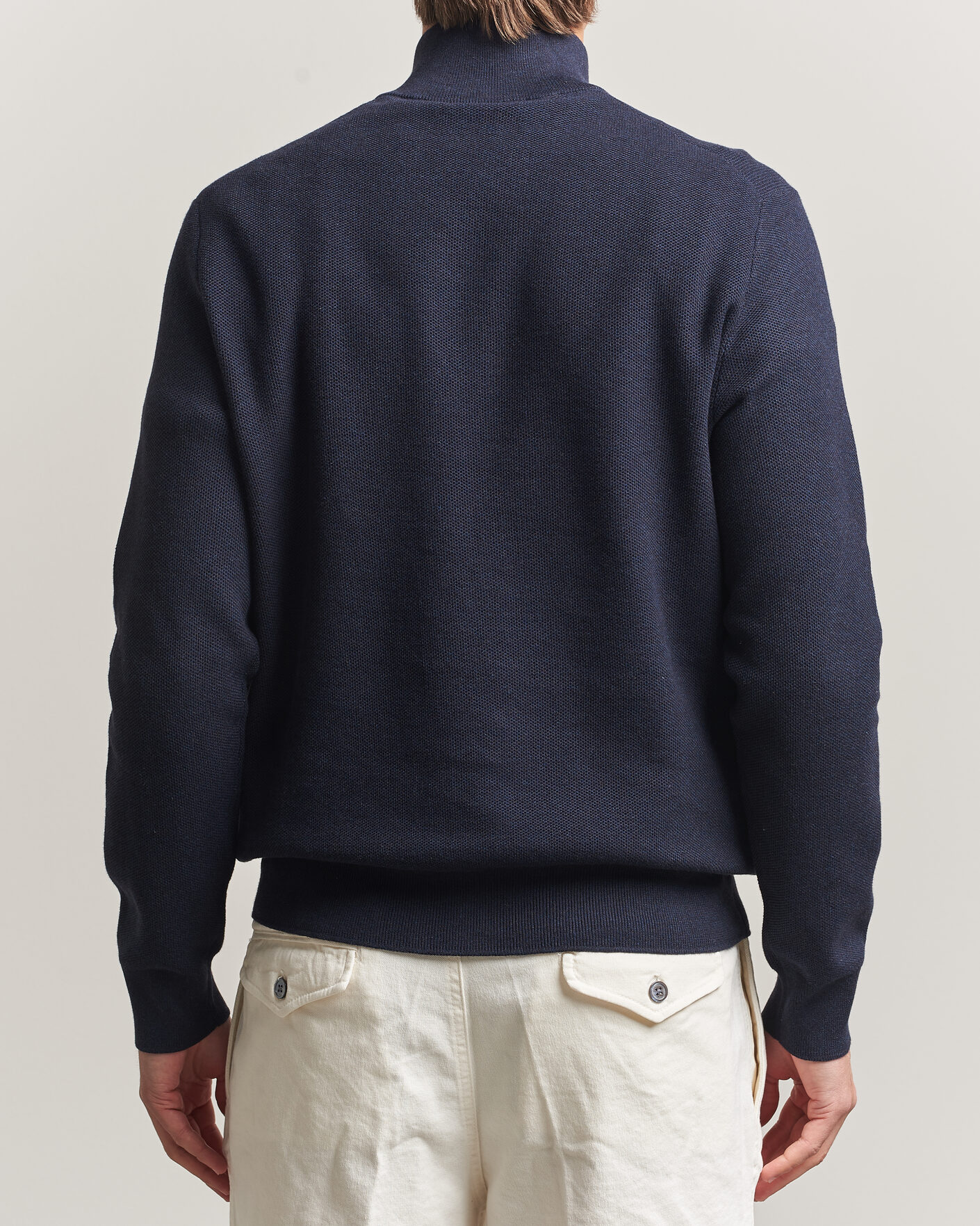 Men | Sweaters & Knitwear | Polo Ralph Lauren | Textured Half-Zip Navy Heather