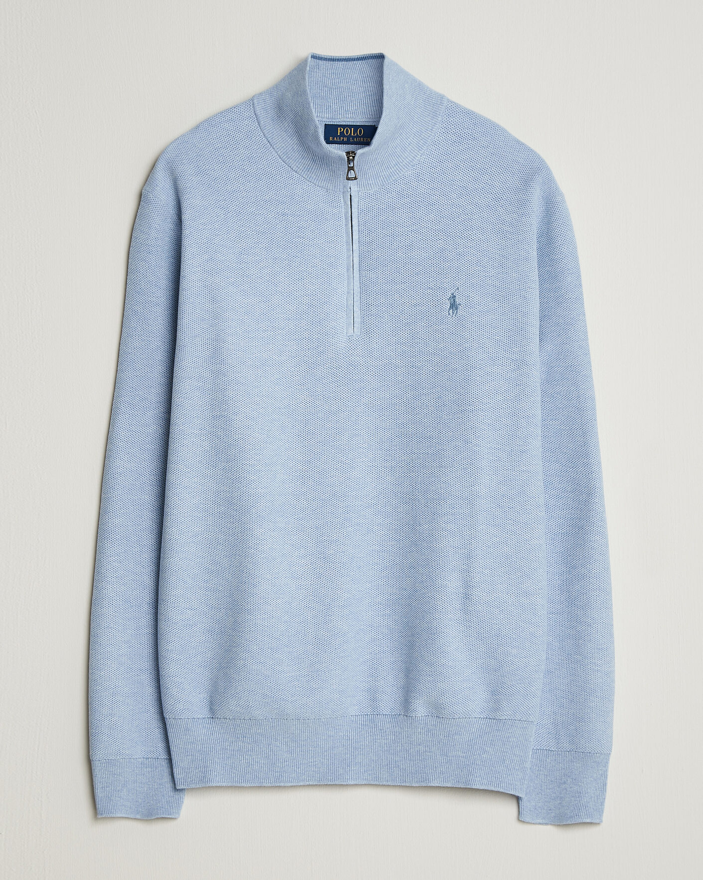 トップス Ralph Lauren Polo Polo Ralph Lauren Textured Half-Zip Blue Hyacinth Heather at