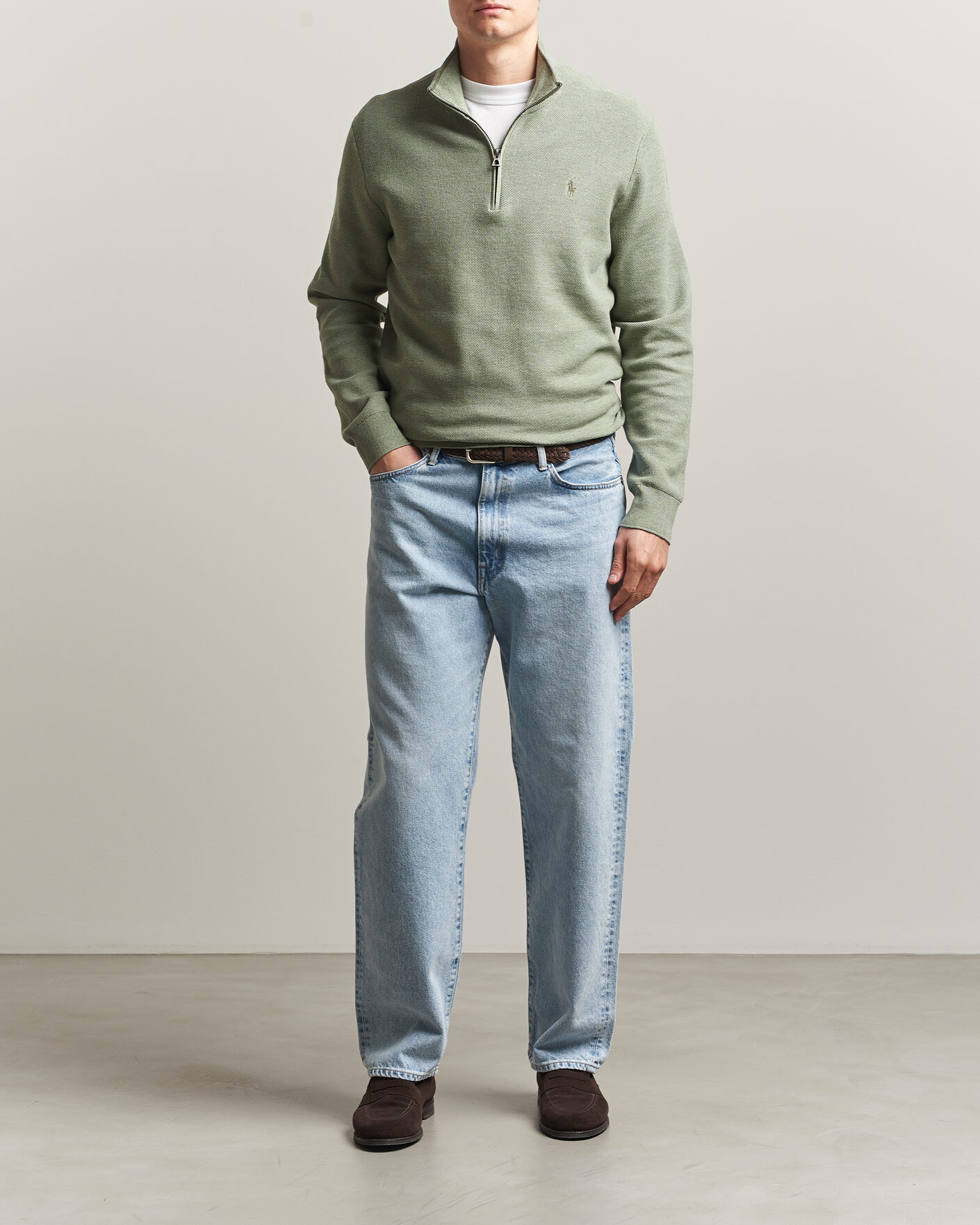 ファミリア＆ラルフローレン Polo Ralph Lauren Textued Half-Zip Fern Green Heather at